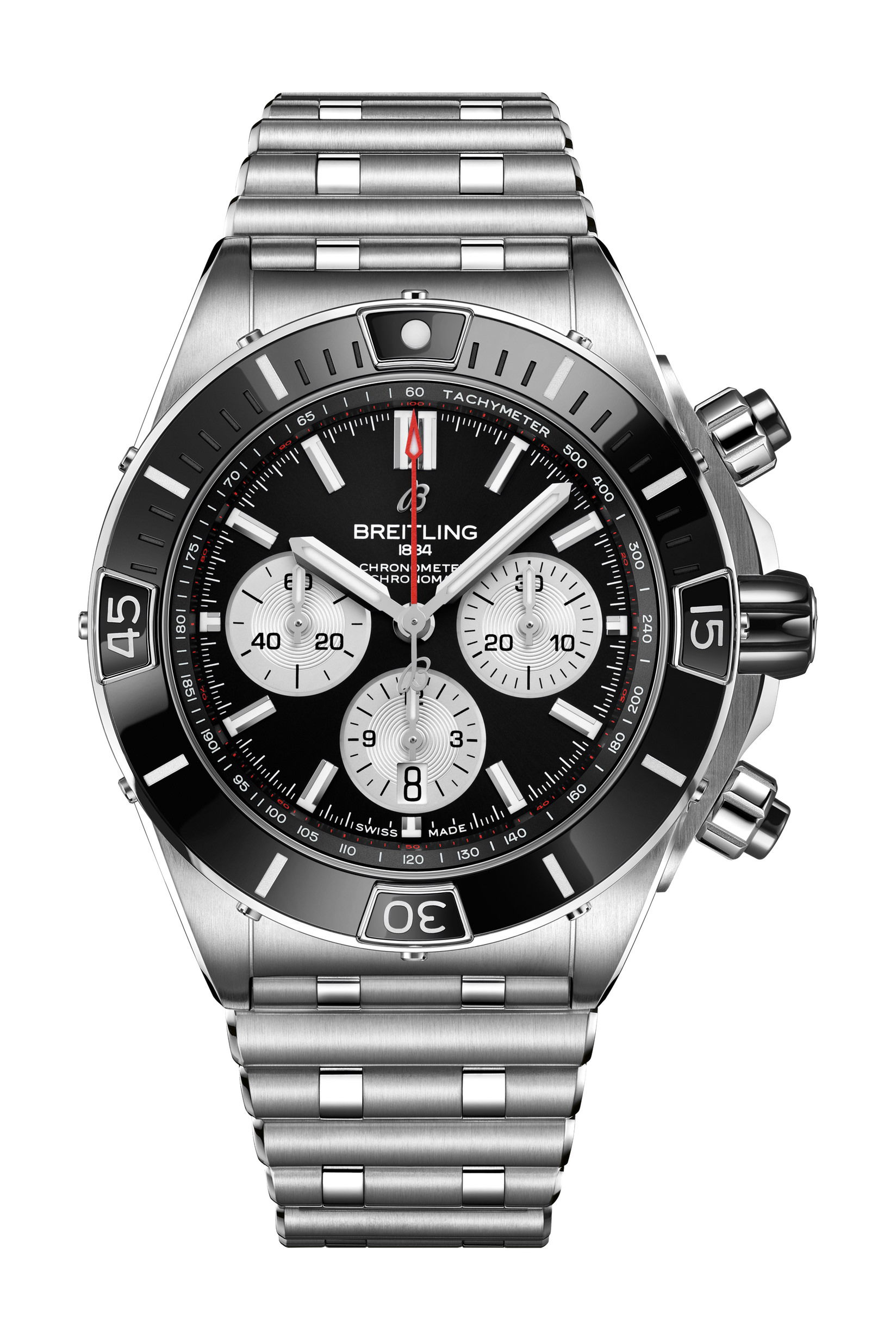 Breitling Super Chronomat B01 44 luxury timepiece - detailed view