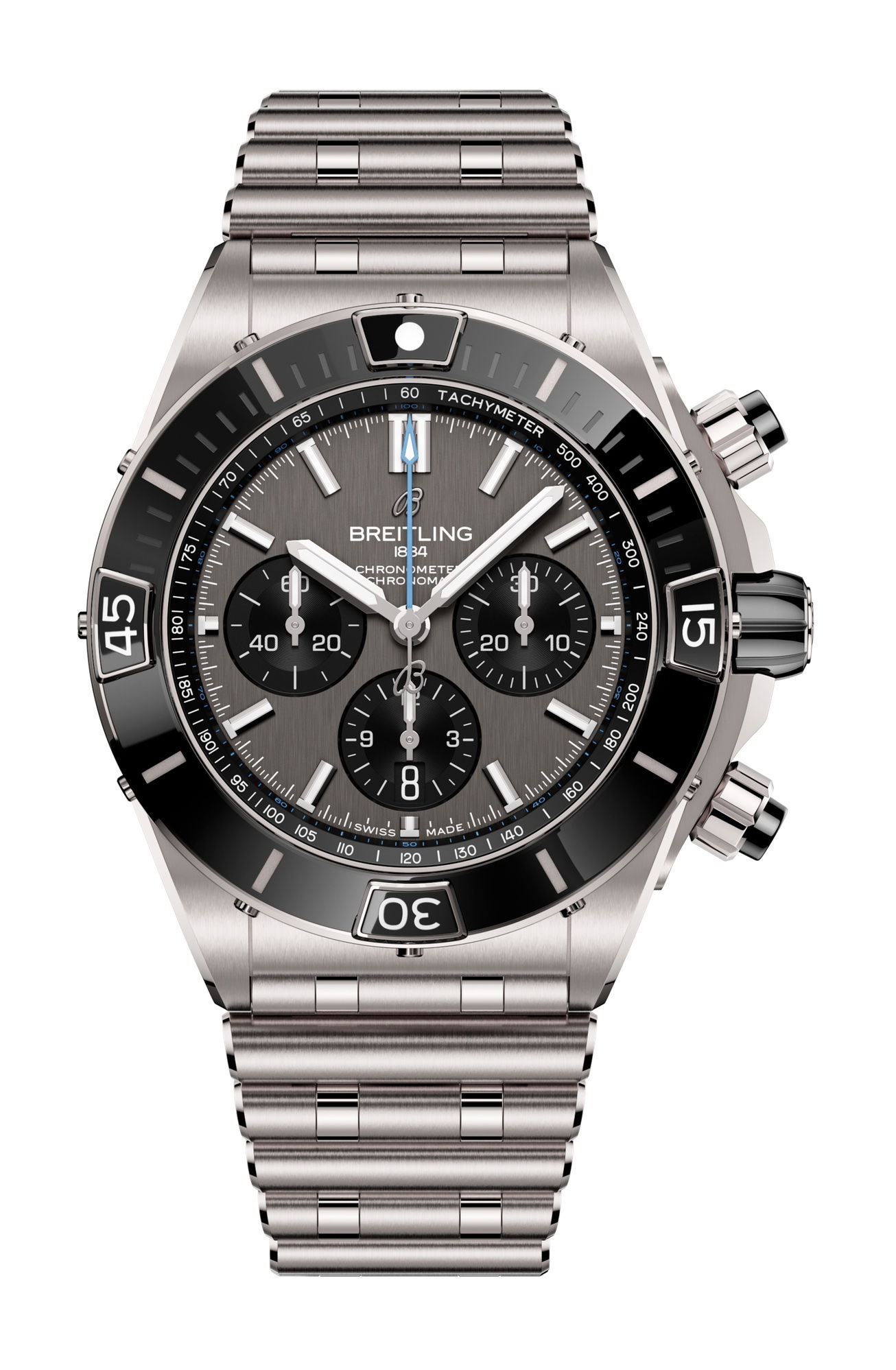 Breitling Super Chronomat B01 44 luxury timepiece - detailed view