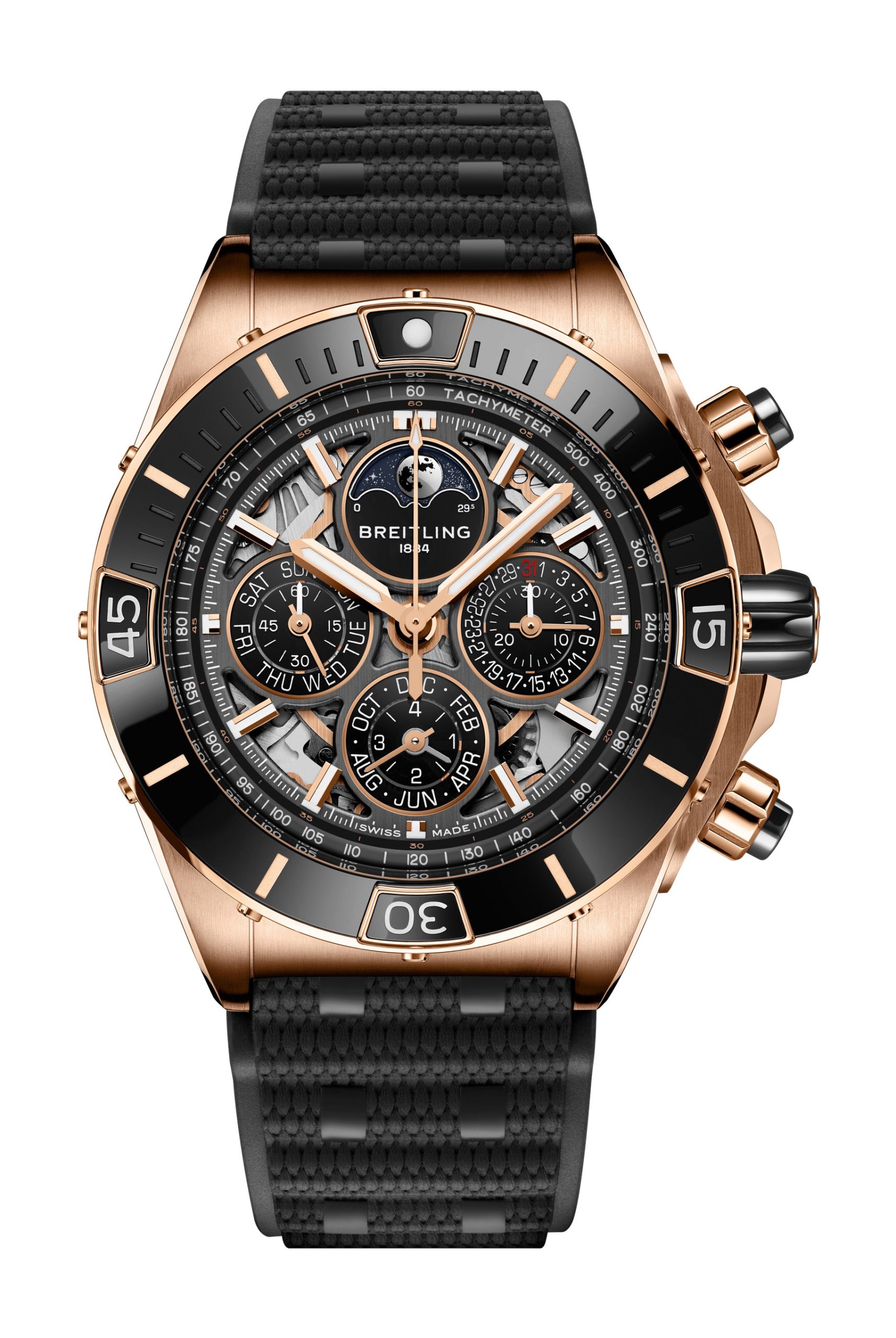 Breitling Super Chronomat B19 44 Perpetual Calendar 140th Anniversary luxury timepiece - detailed view