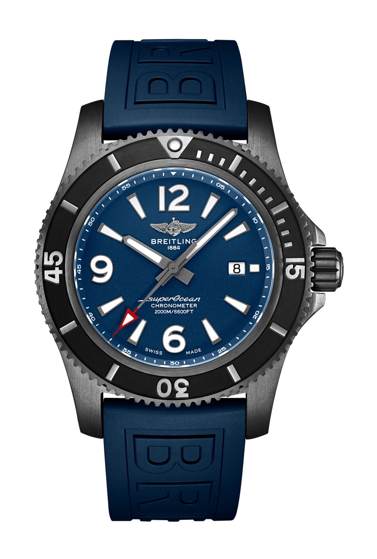 Breitling Superocean Automatic 46 Black Steel luxury timepiece - detailed view