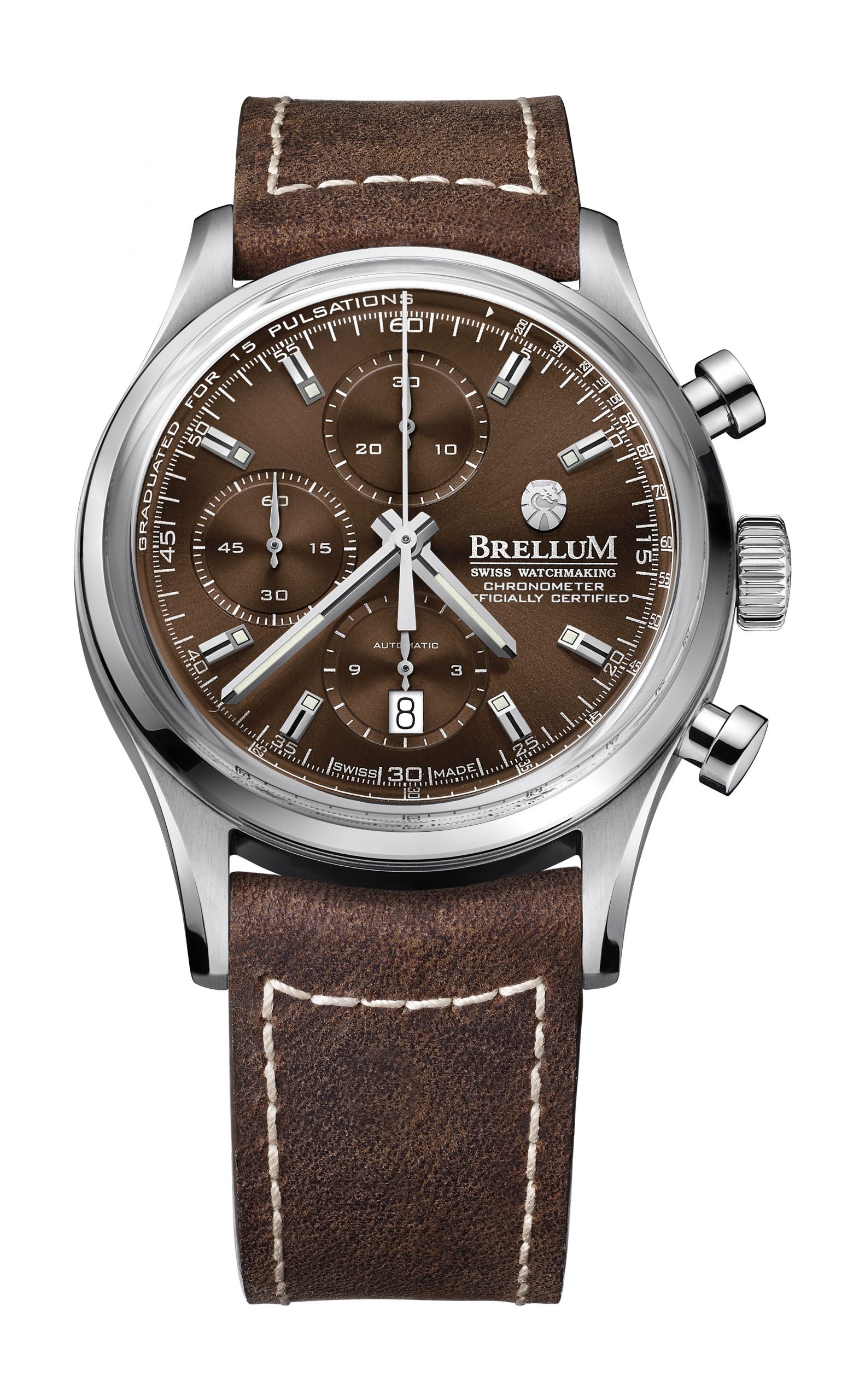 Brellum Duobox Classic Havana luxury timepiece - detailed view