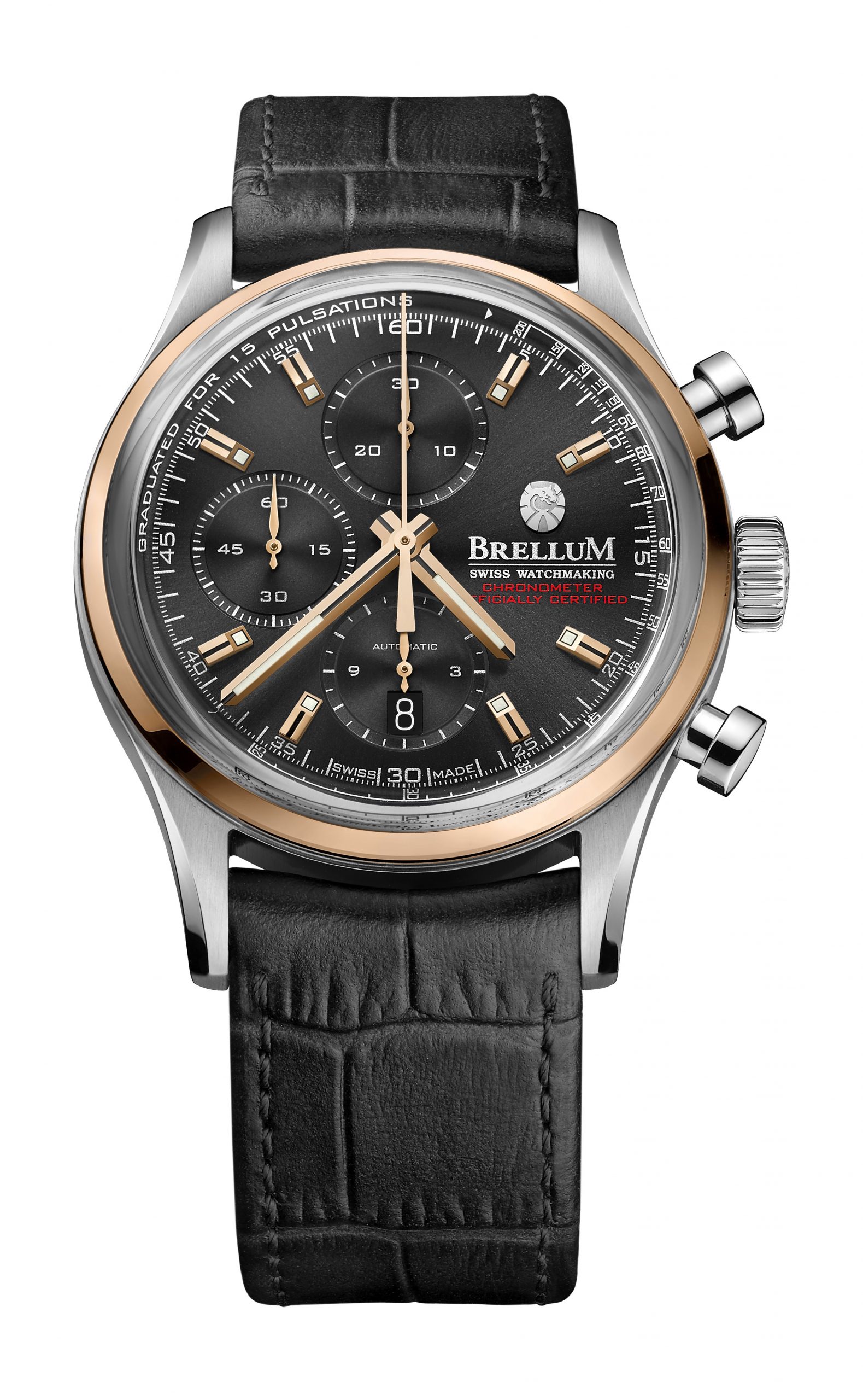 Brellum Duobox Gold Edition luxury timepiece - detailed view