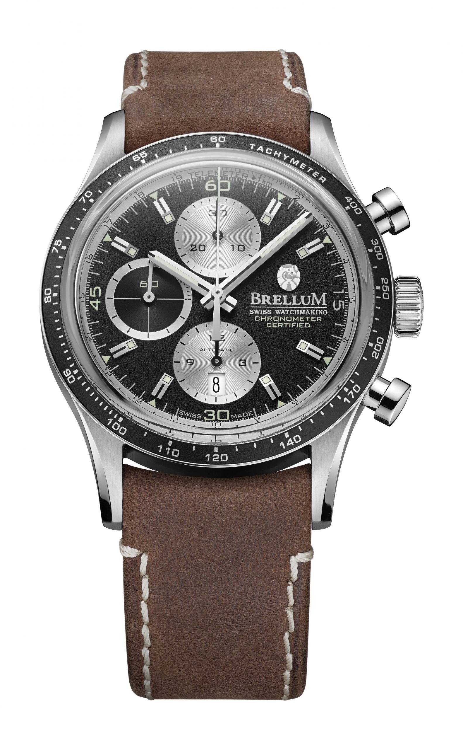 Brellum Pandial Black luxury timepiece - detailed view