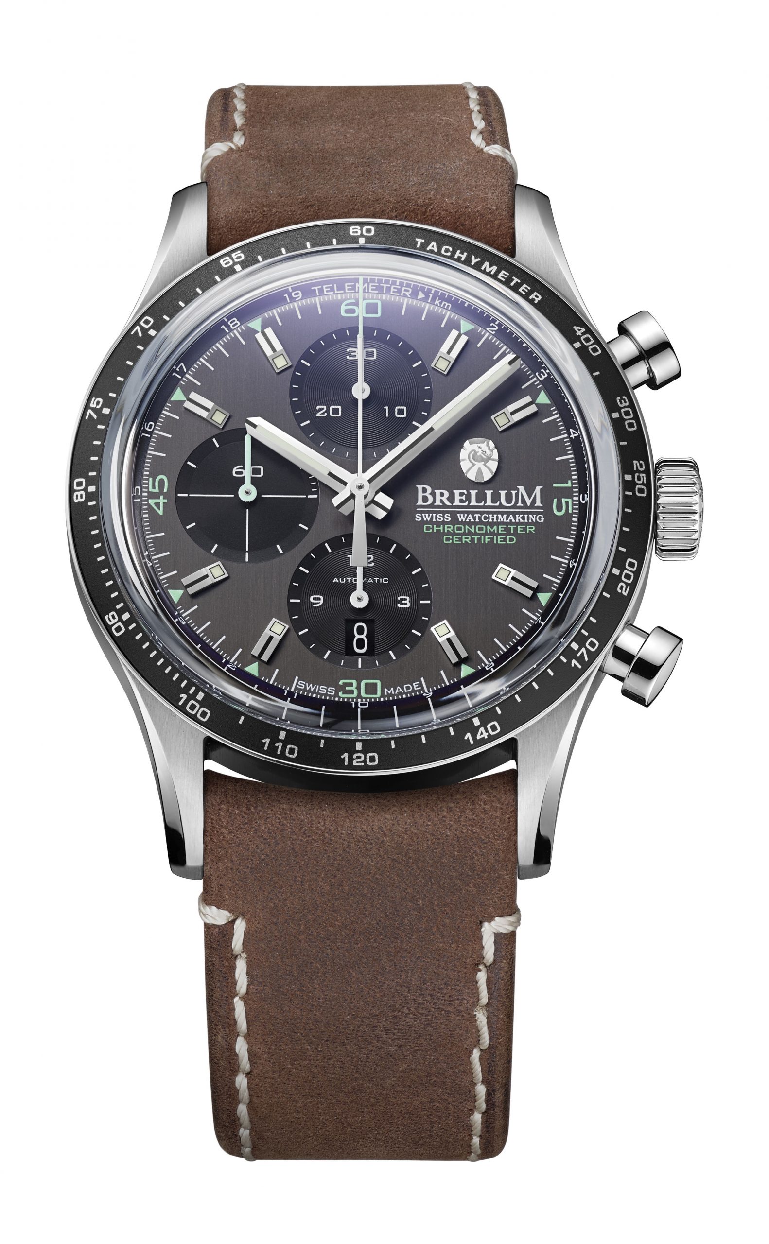 Brellum Pandial Grey Meteor luxury timepiece - detailed view