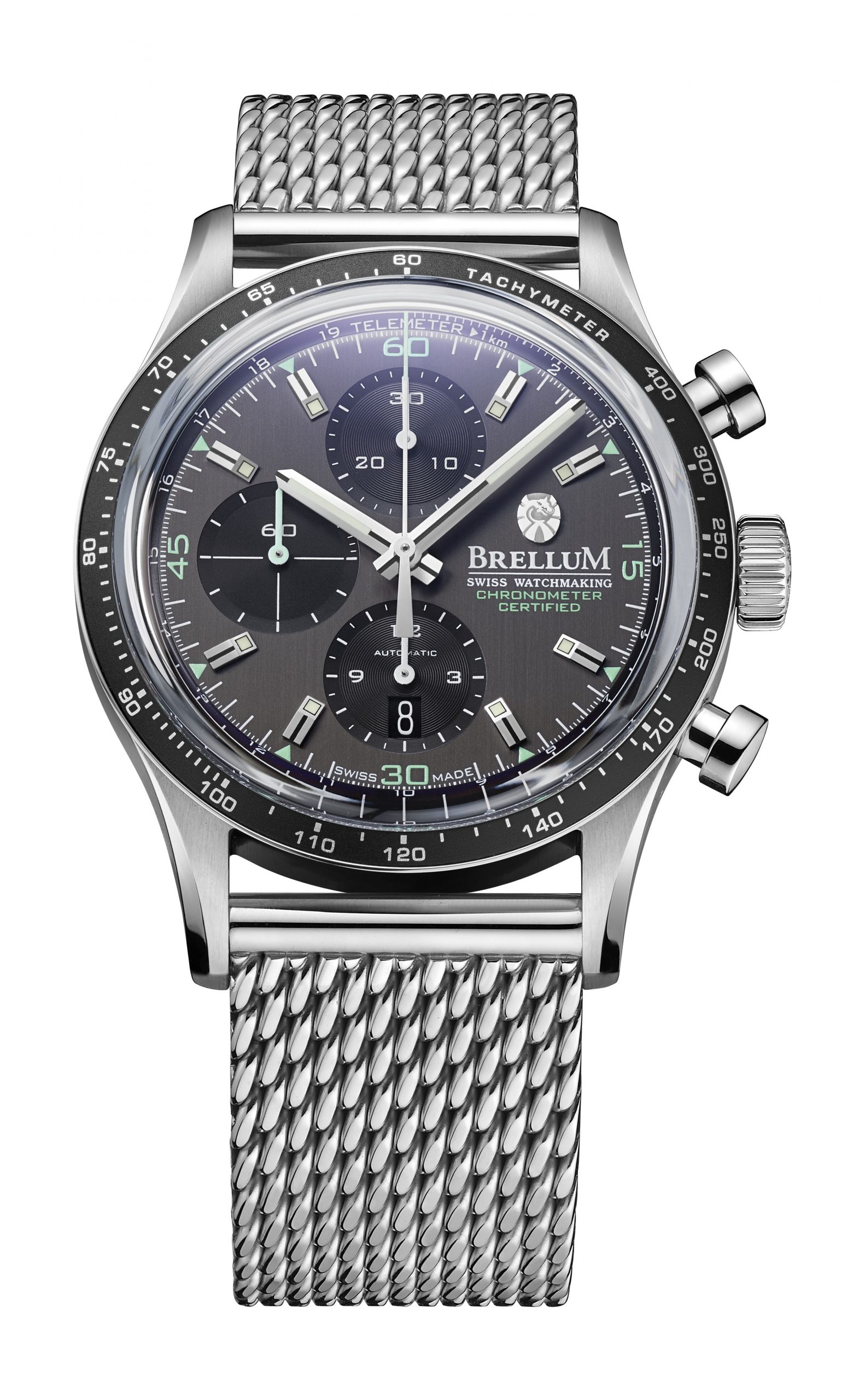 Brellum Pandial Grey Meteor luxury timepiece - detailed view