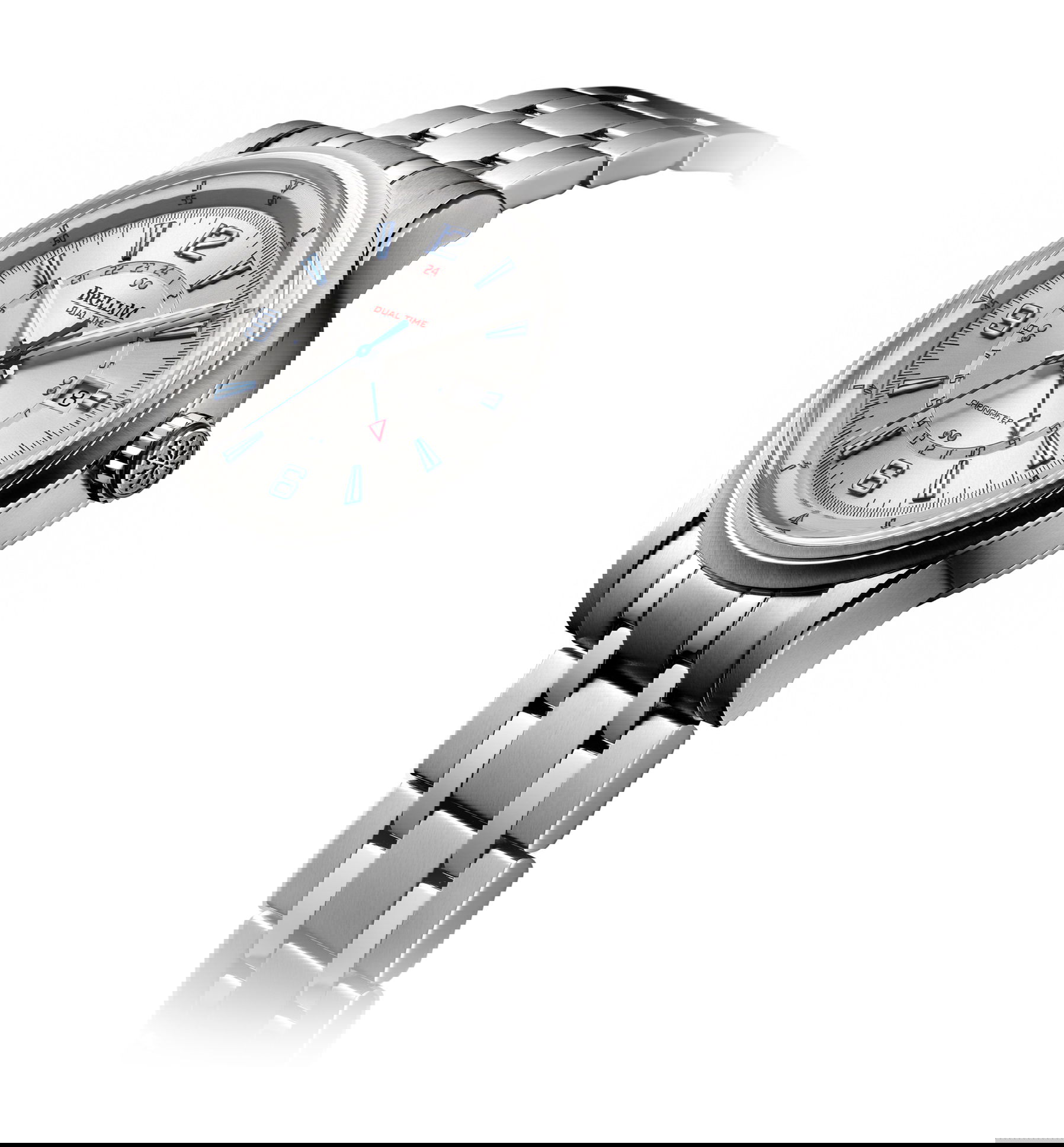 Brellum Wyvern GMT Silver luxury timepiece - detailed view