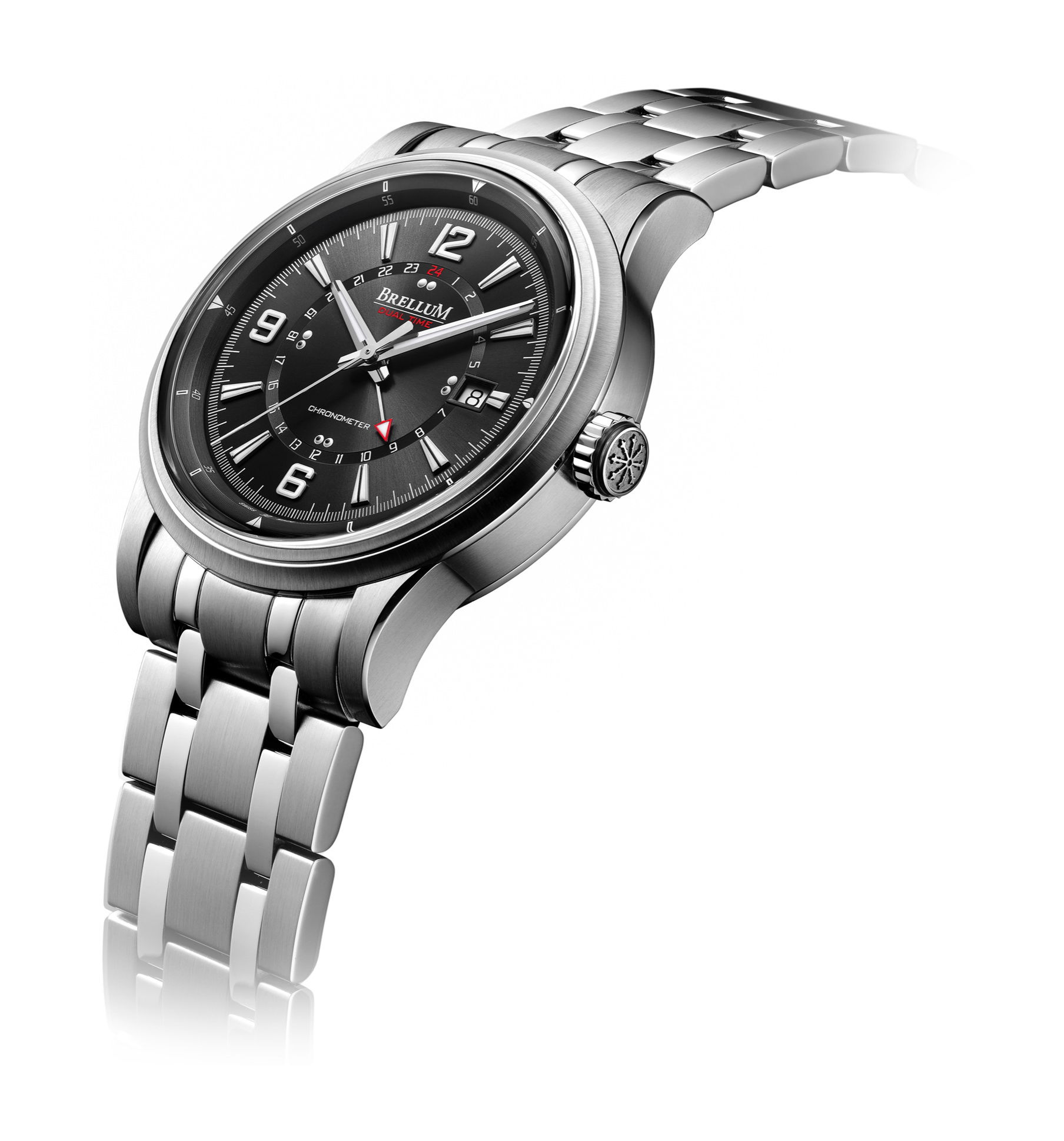Brellum Wyvern GMT Black luxury timepiece - detailed view
