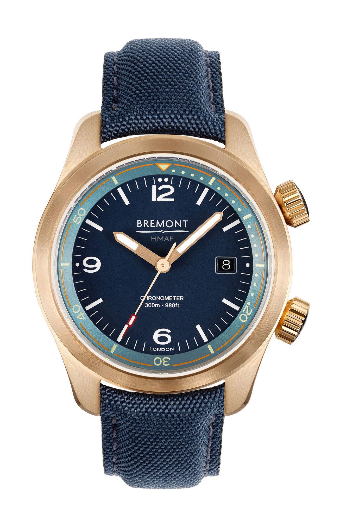 Bremont Argonaut Bronze luxury timepiece - detailed view