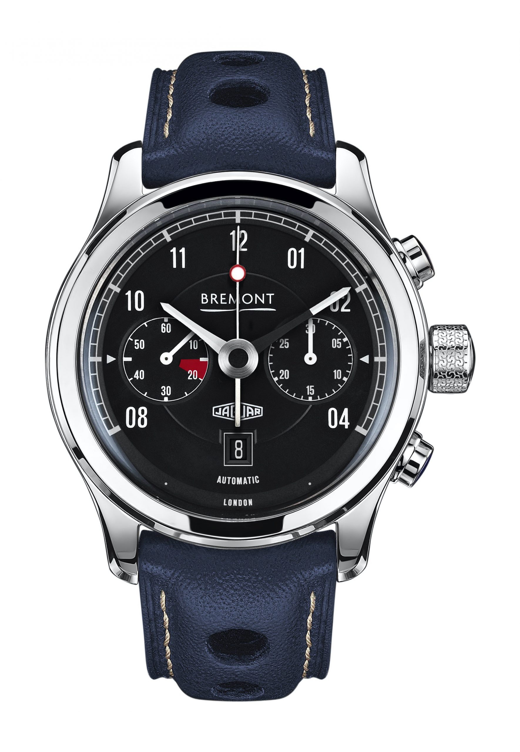 Bremont Jaguar MKII luxury timepiece - detailed view