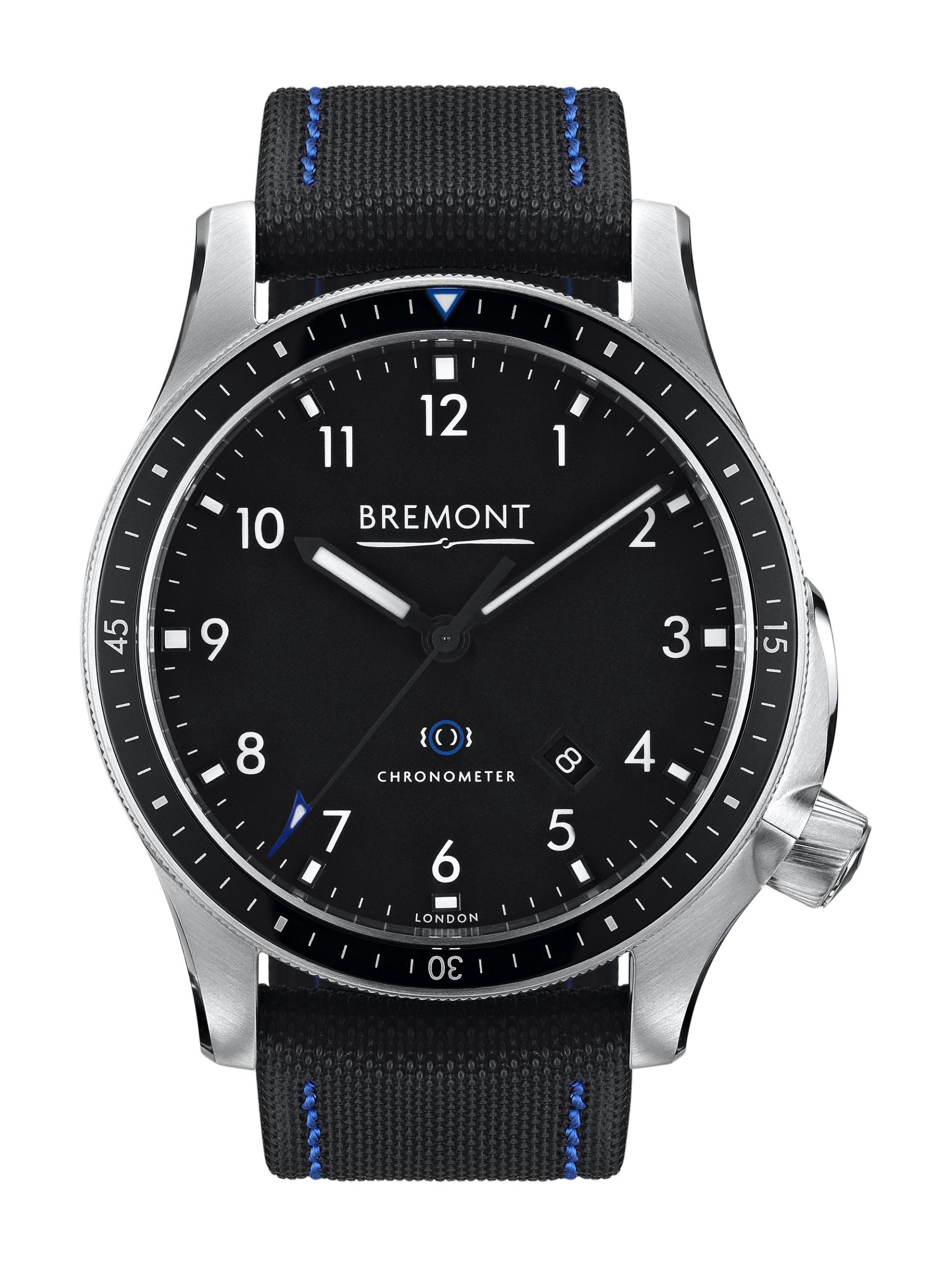 Bremont MODEL 1 STAINLESS STEEL BLACK luxury timepiece - detailed view