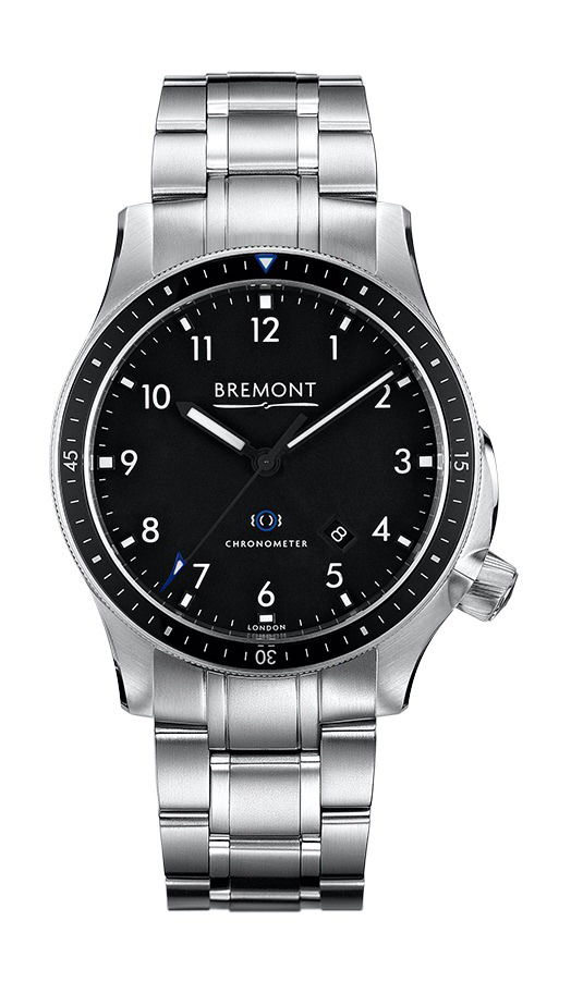 Bremont MODEL 1 STAINLESS STEEL BLACK BRACELET luxury timepiece - detailed view