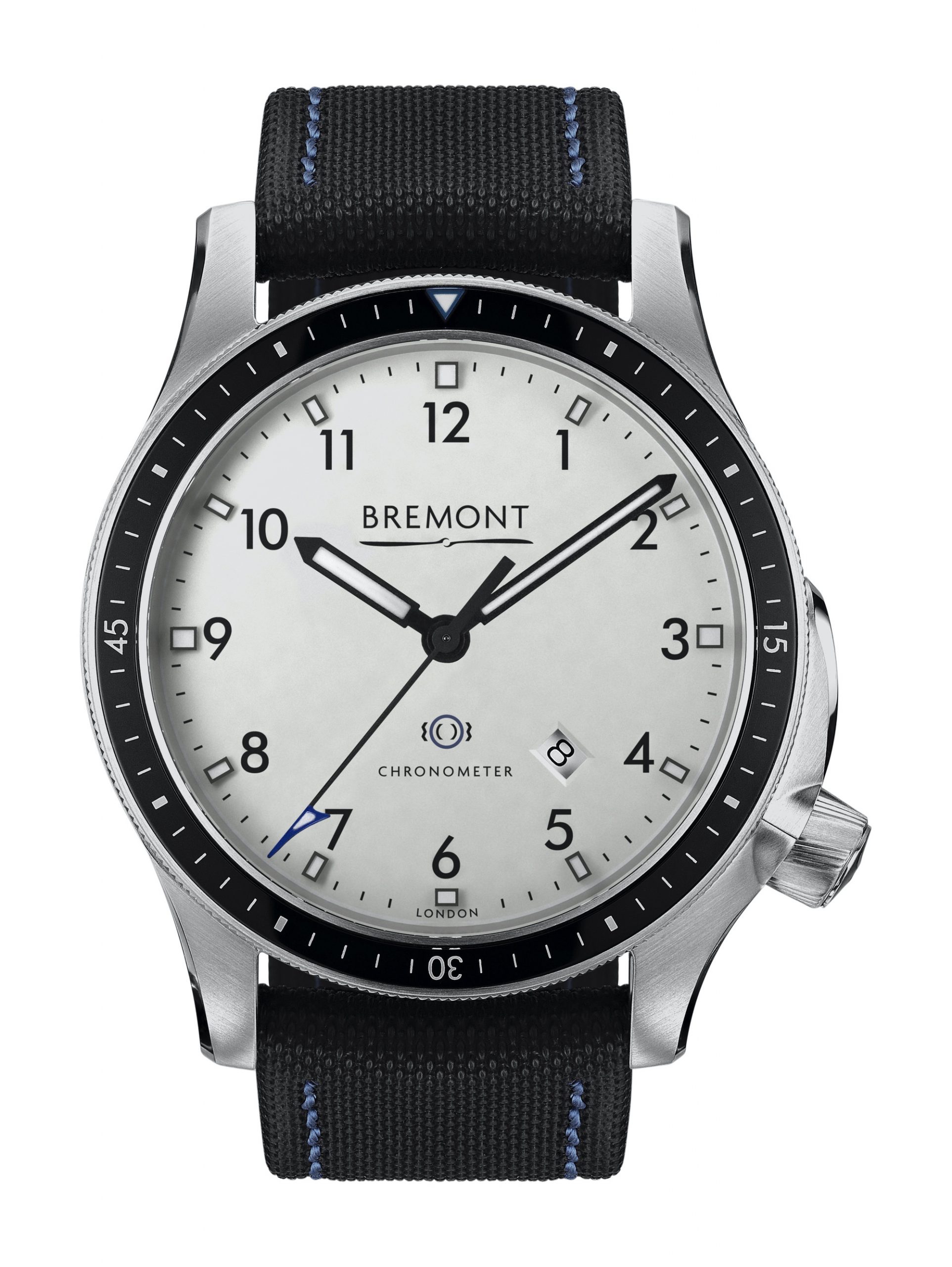 Bremont MODEL 1 STAINLESS STEEL WHITE luxury timepiece - detailed view