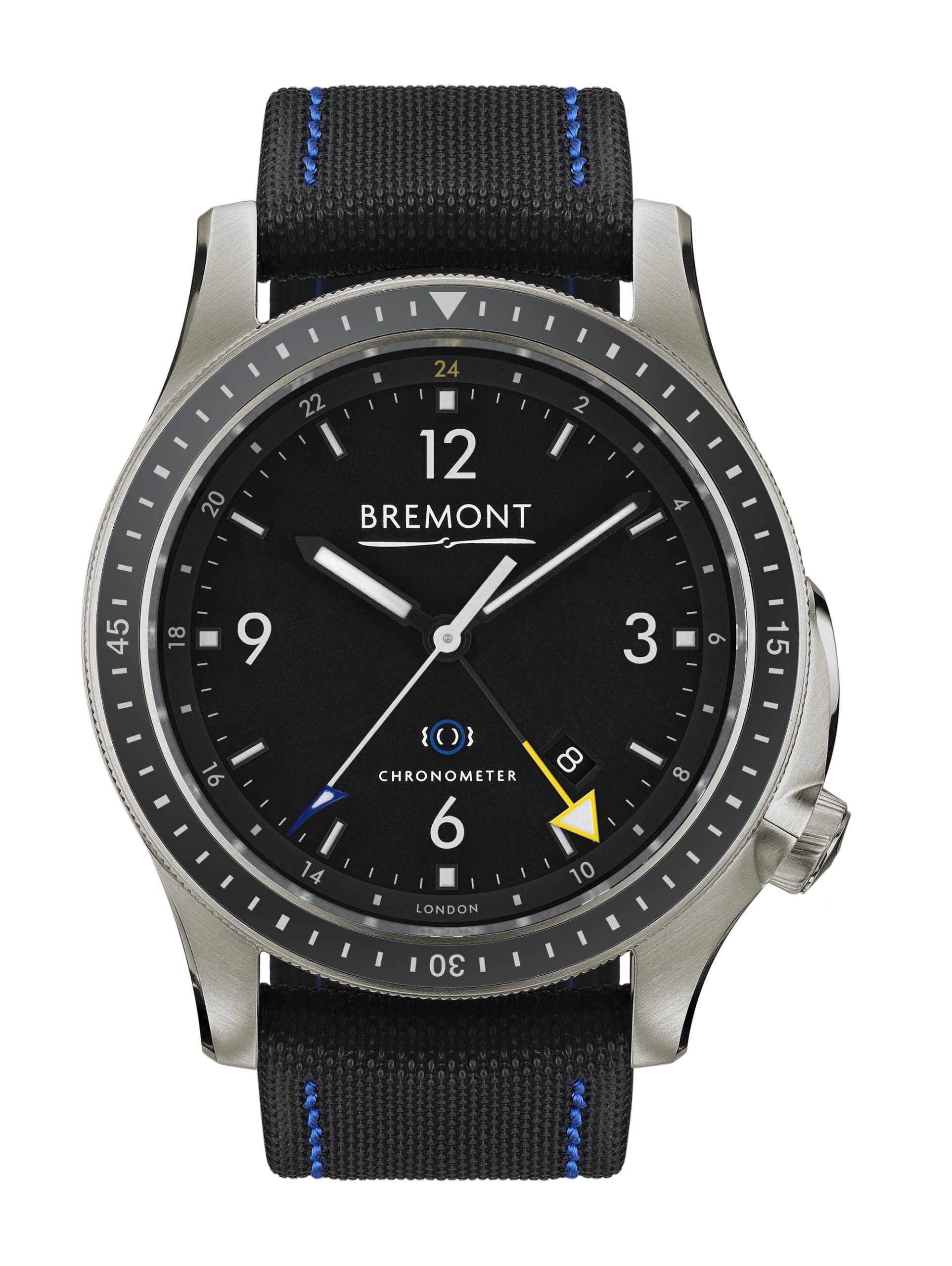 Bremont MODEL 1 TI-GMT luxury timepiece - detailed view