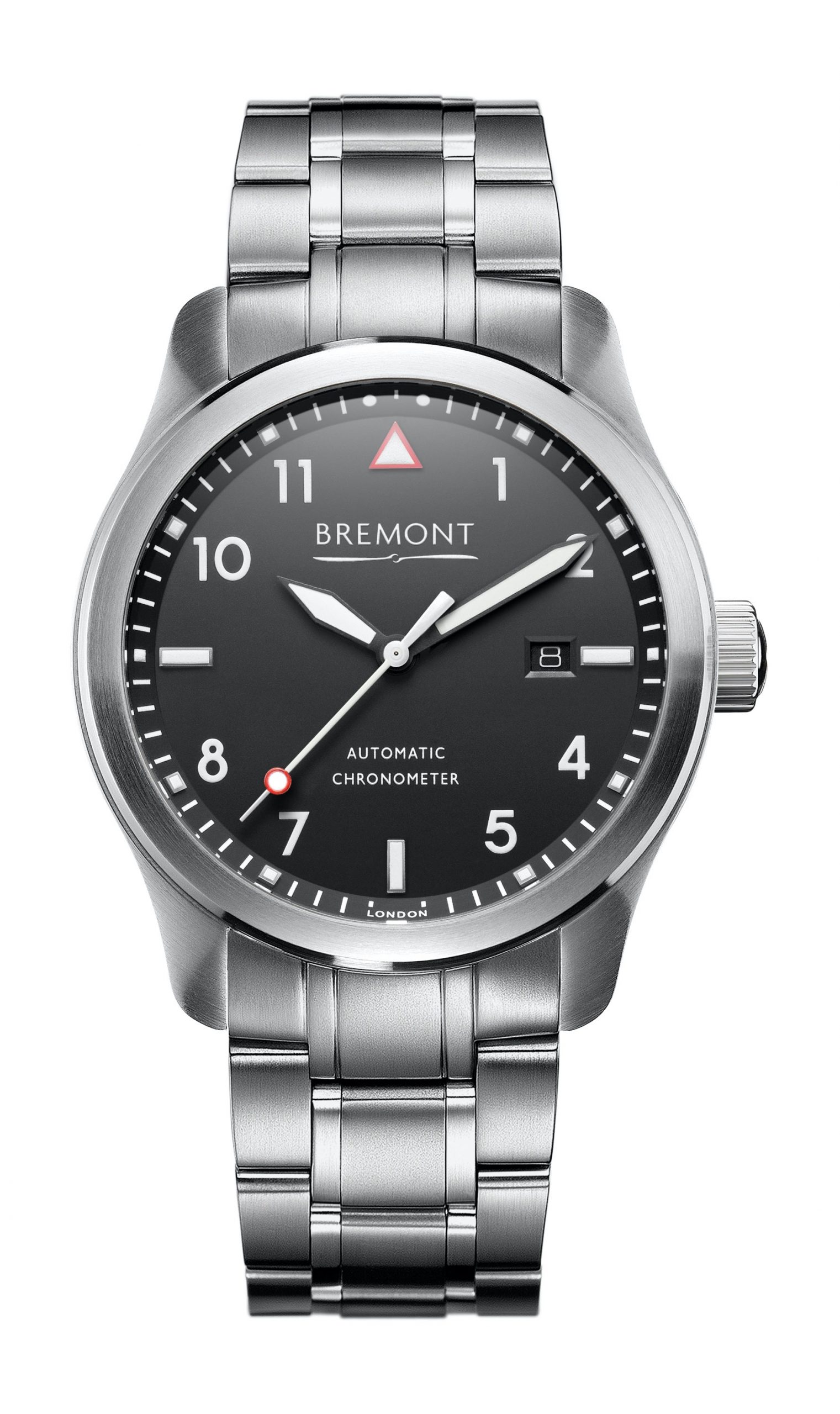 Bremont Solo Black – White Bracelet luxury timepiece - detailed view