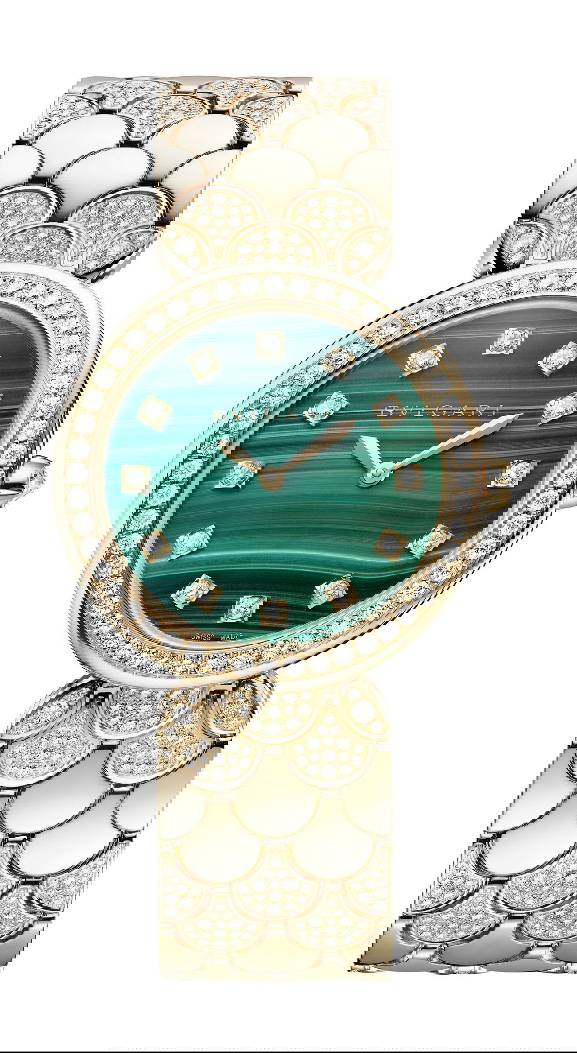 Bvlgari Divas’ Dream Malachite luxury timepiece - detailed view