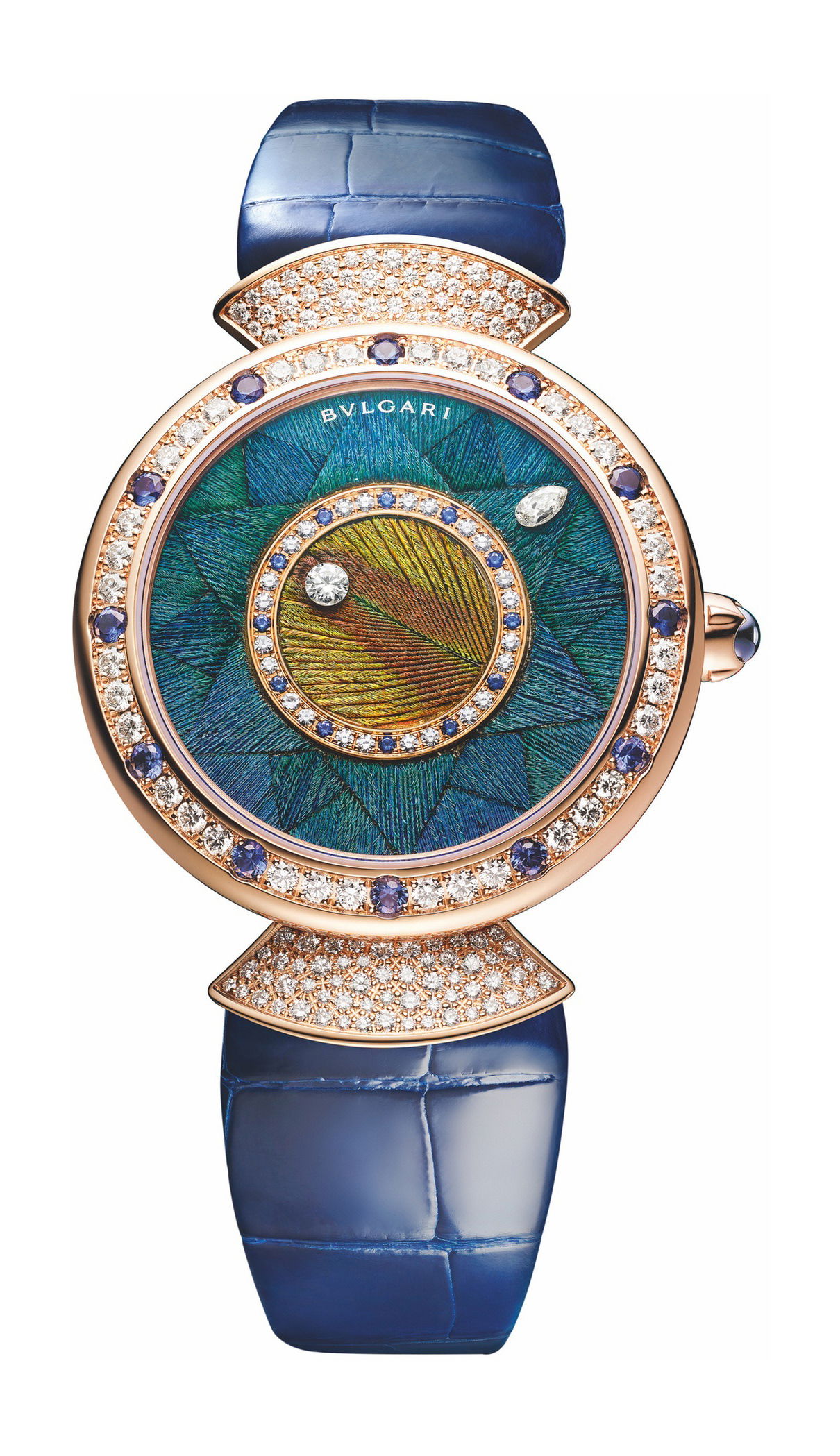 Bvlgari Divas’ Dream Peacock Dischi luxury timepiece - detailed view