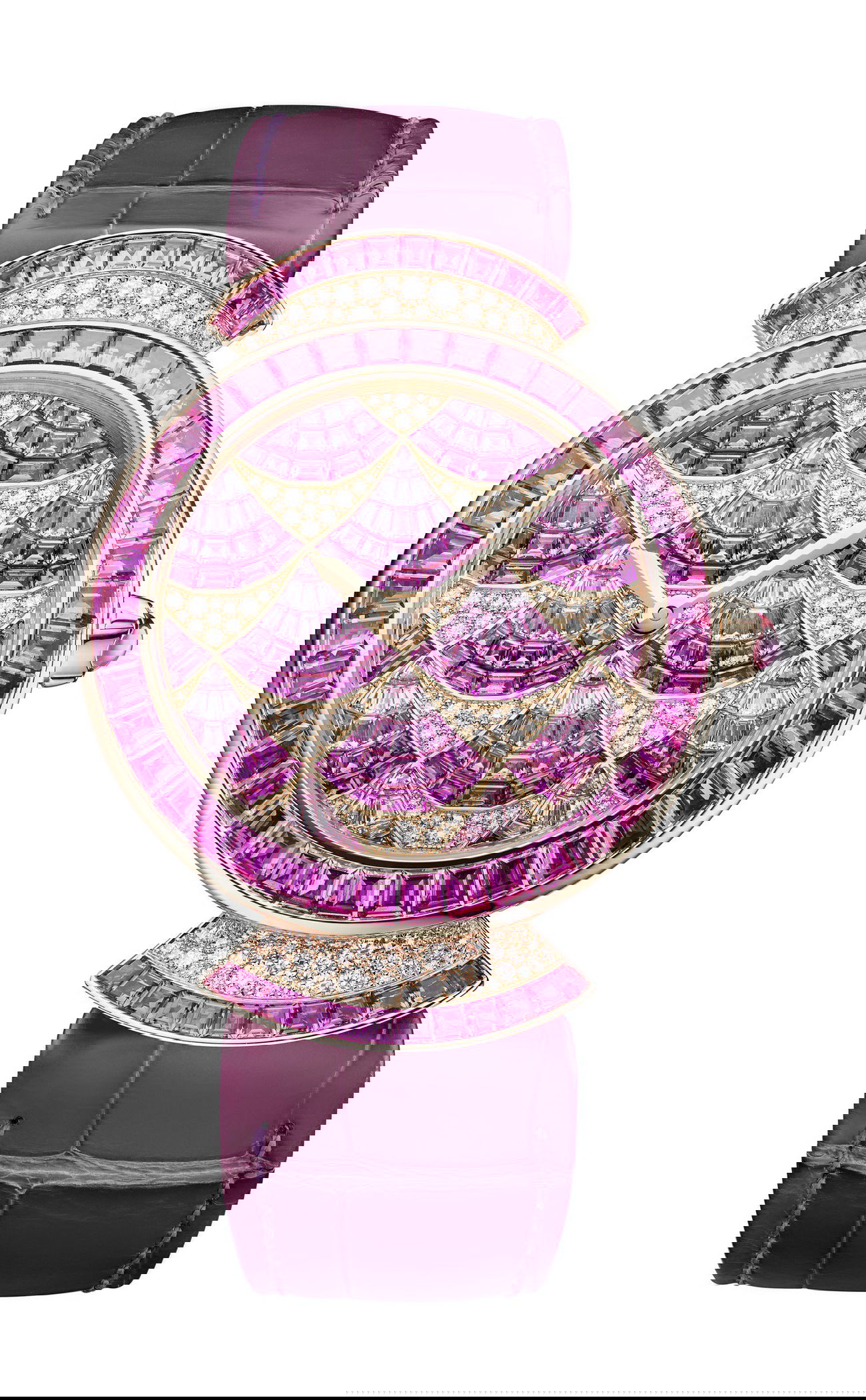 Bvlgari Divina Mosaica Pink Sapphire luxury timepiece - detailed view