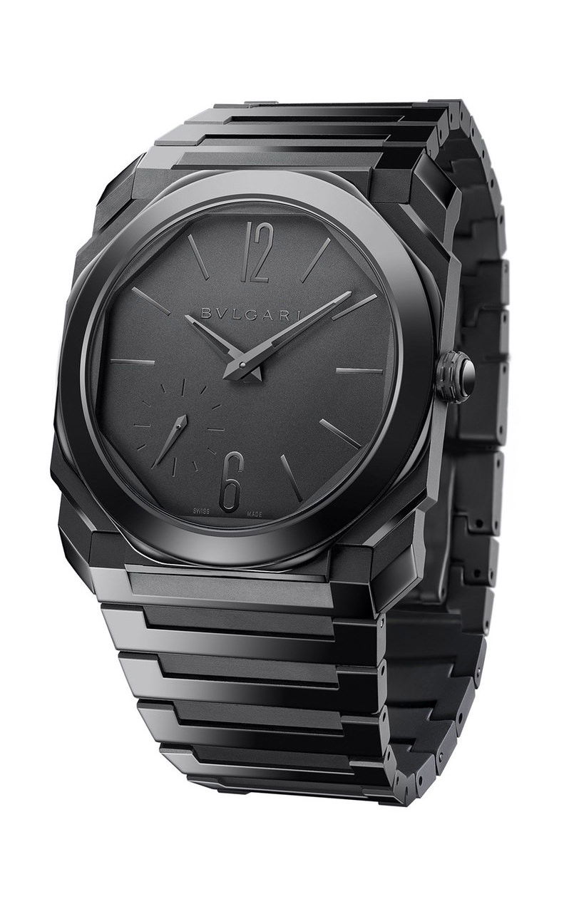 Bvlgari Octo Finissimo Automatic Black Sandblast-Polished Ceramic luxury timepiece - detailed view