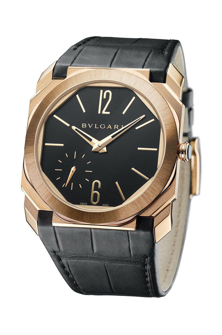 Bvlgari Octo Finissimo Automatic Satin-Polished Rose Gold luxury timepiece - detailed view