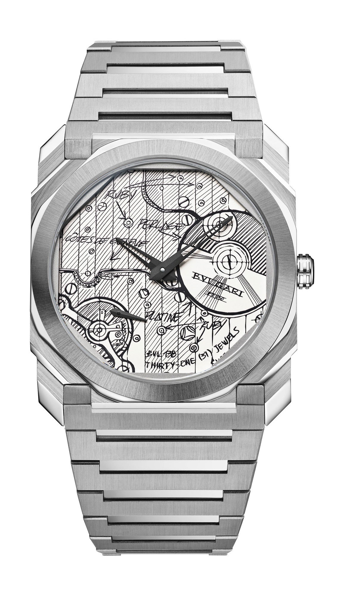 Bvlgari Octo Finissimo Automatique BVL 138 Sketch luxury timepiece - detailed view