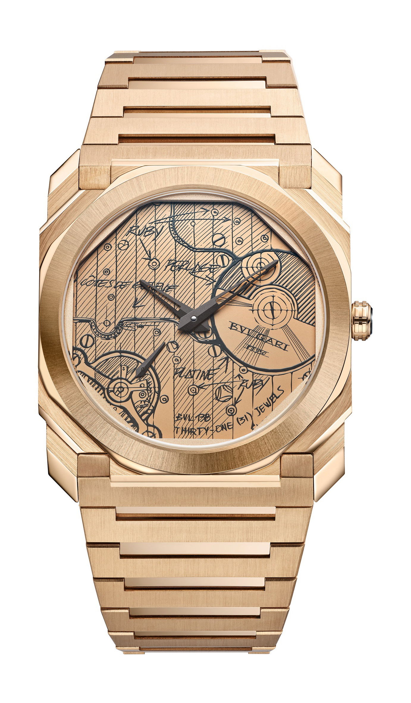 Bvlgari Octo Finissimo Automatique BVL 138 Sketch luxury timepiece - detailed view