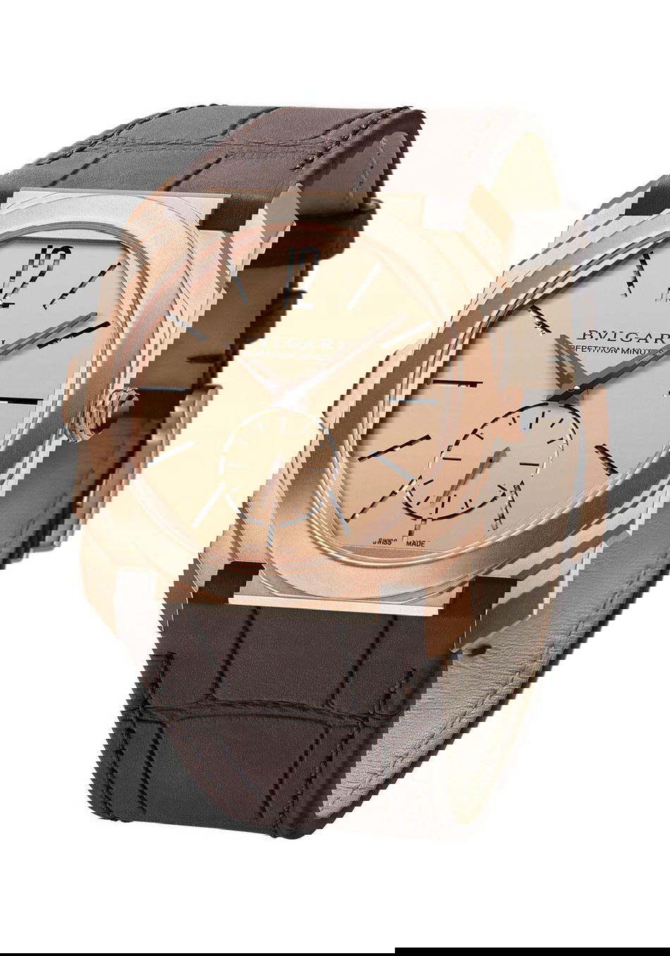 Bvlgari Octo Finissimo Minute Repeater In Sandblasted Rose Gold luxury timepiece - detailed view