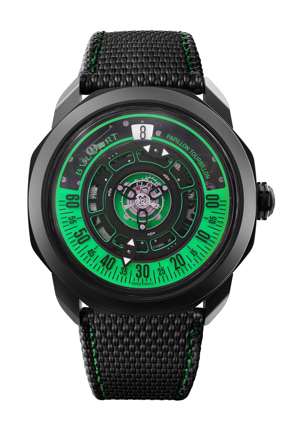 Bvlgari Octo Roma Striking Papillon Tourbillon luxury timepiece - detailed view