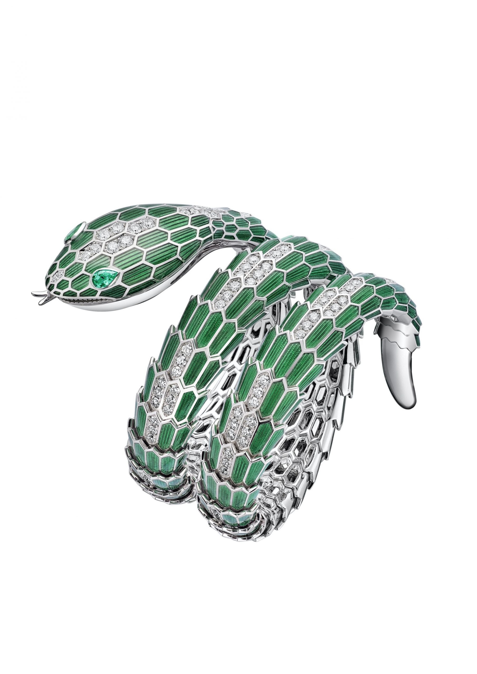 Bvlgari Serpenti Misteriosi High Jewellery luxury timepiece - detailed view