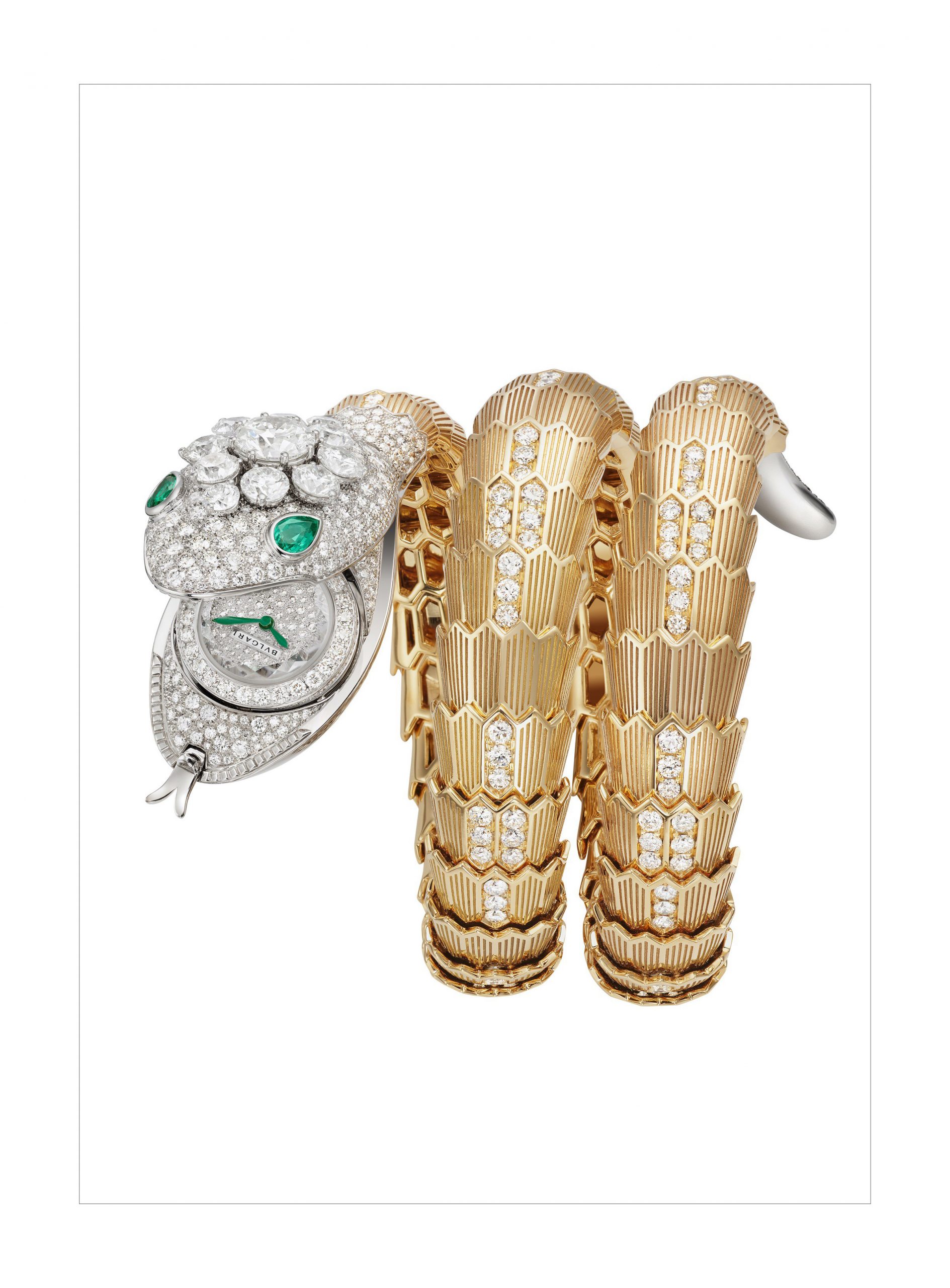 Bvlgari Serpenti Misteriosi High Jewellery luxury timepiece - detailed view