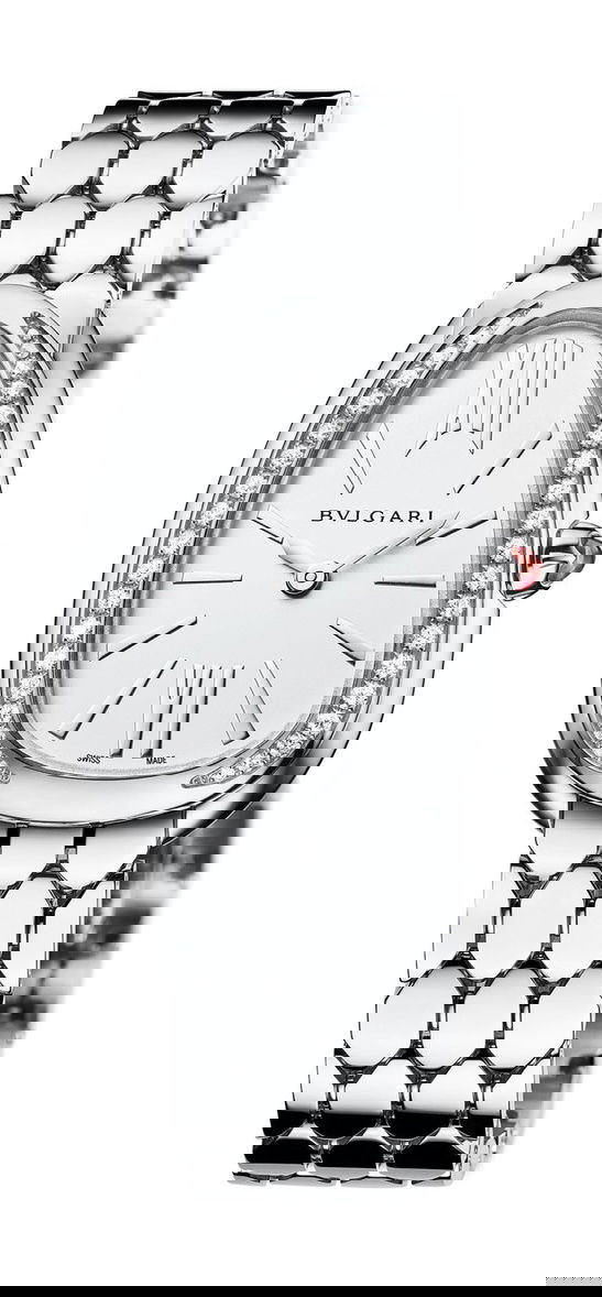 Bvlgari Serpenti Seduttori Steel And Diamonds luxury timepiece - detailed view