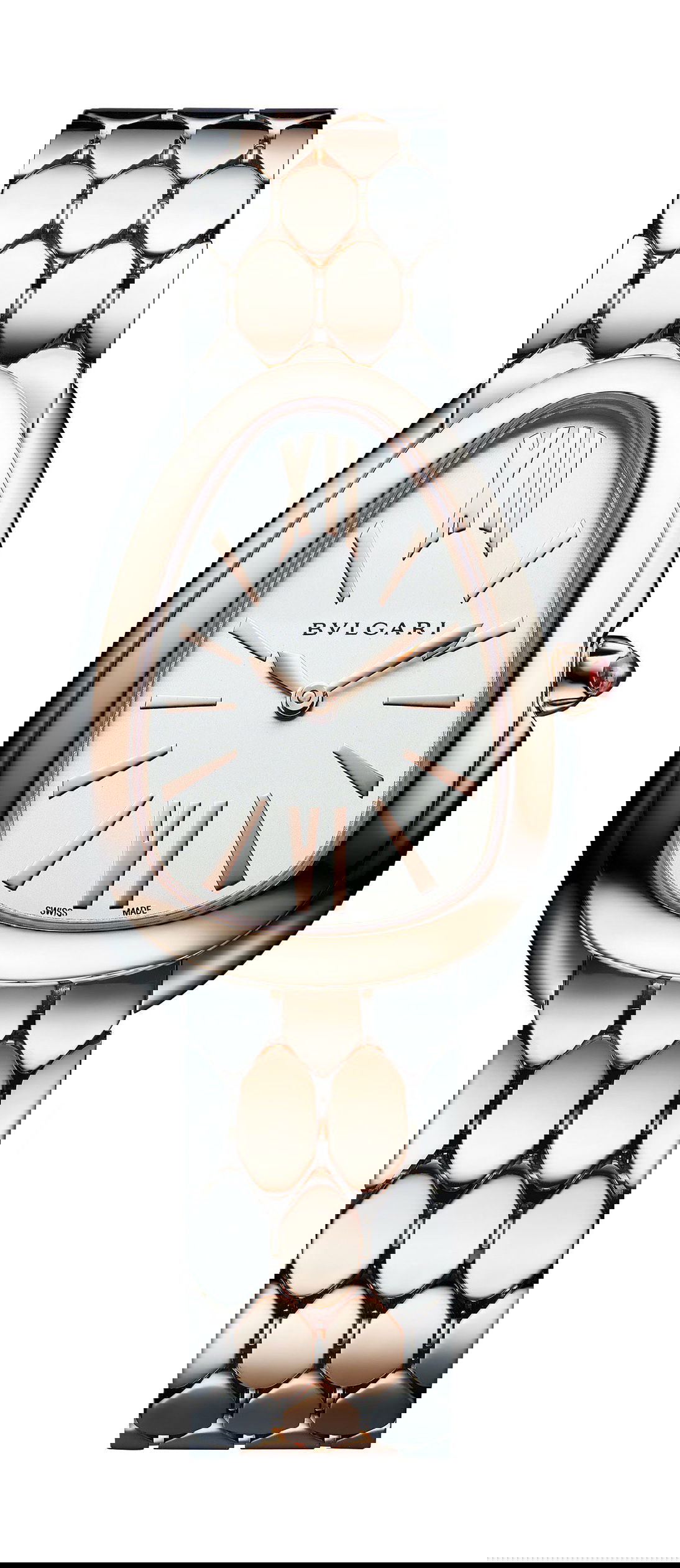 Bvlgari Serpenti Seduttori Steel And Rose Gold luxury timepiece - detailed view