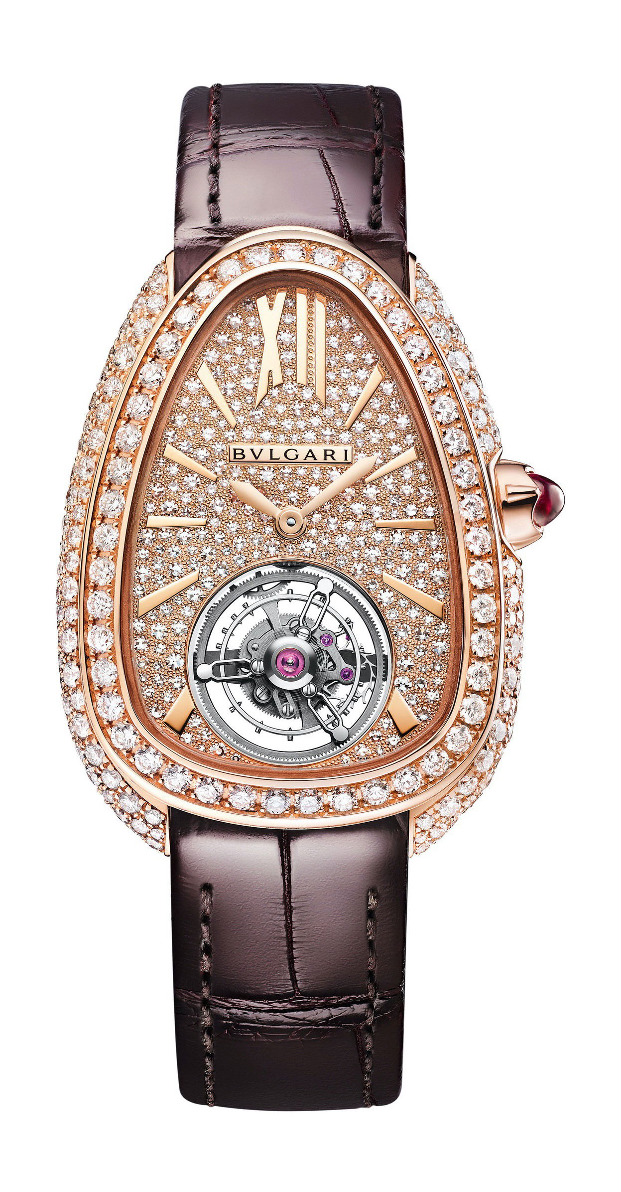 Bvlgari Serpenti Seduttori Tourbillon Rose Gold luxury timepiece - detailed view
