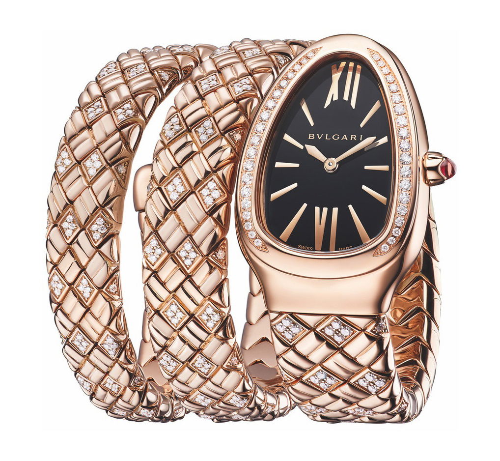 Bvlgari Serpenti Spiga luxury timepiece - detailed view