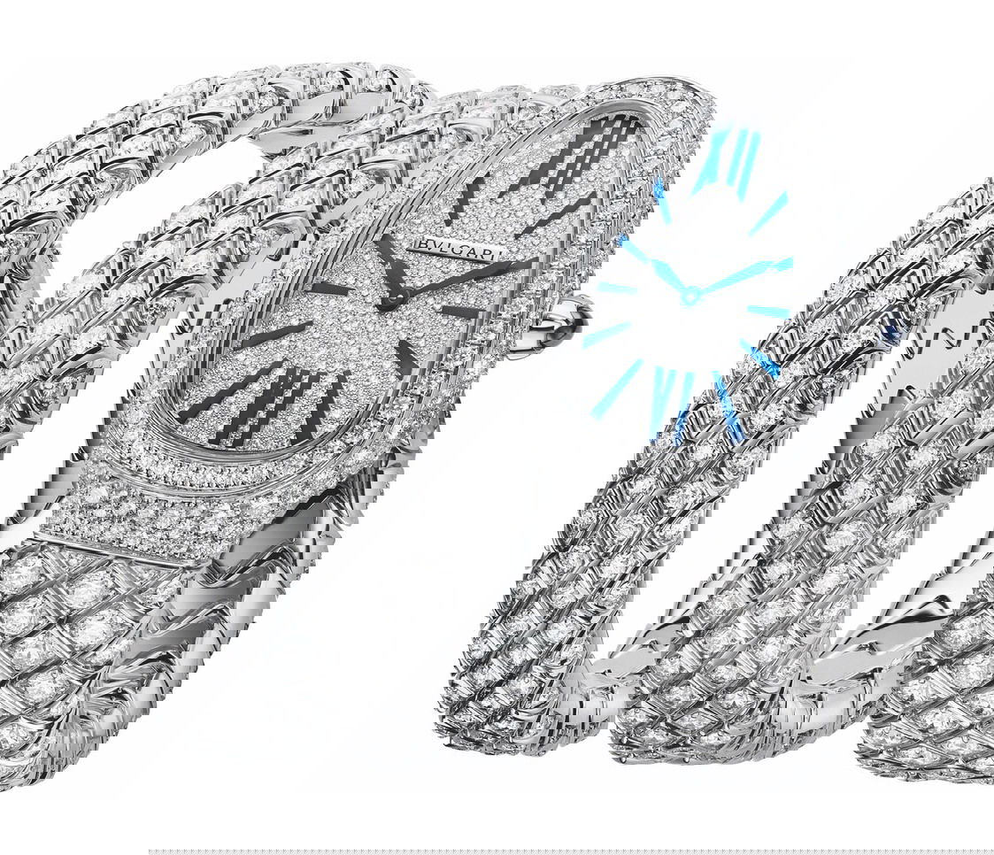 Bvlgari Serpenti Spiga High-Jewellery luxury timepiece - detailed view