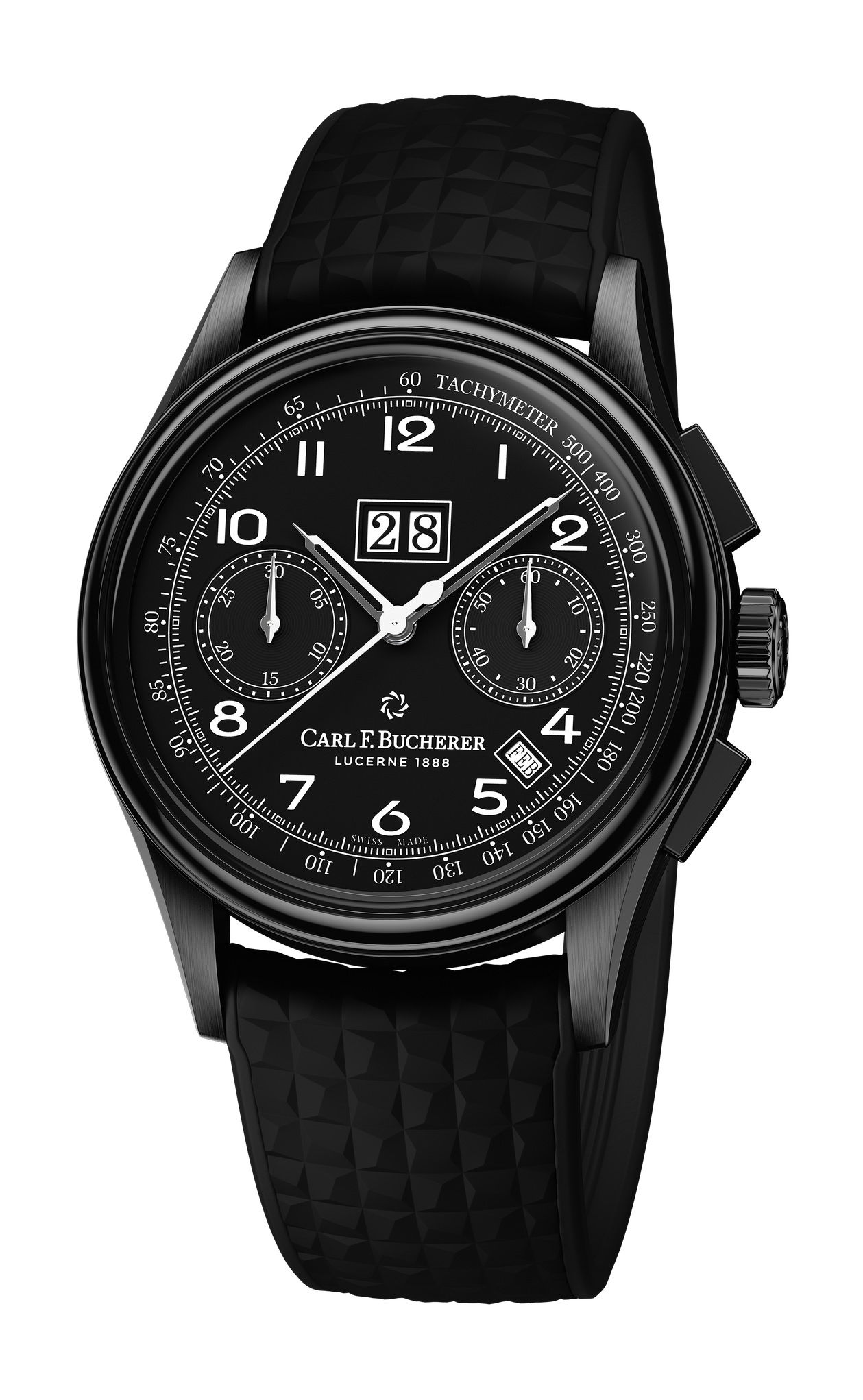 Carl F. Bucherer Heritage BiCompax Annual Black luxury timepiece - detailed view