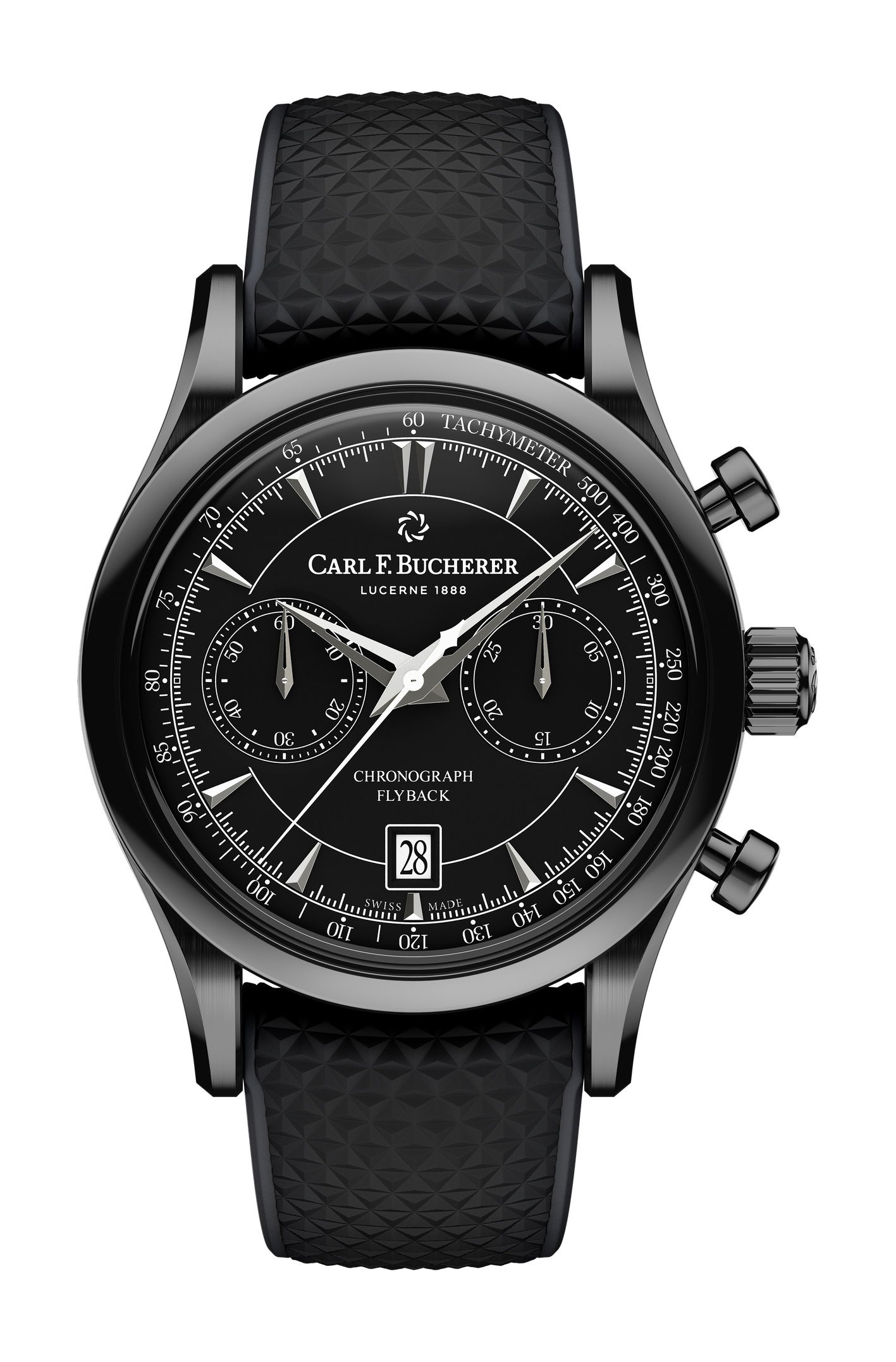 Carl F. Bucherer Manero Flyback Black luxury timepiece - detailed view