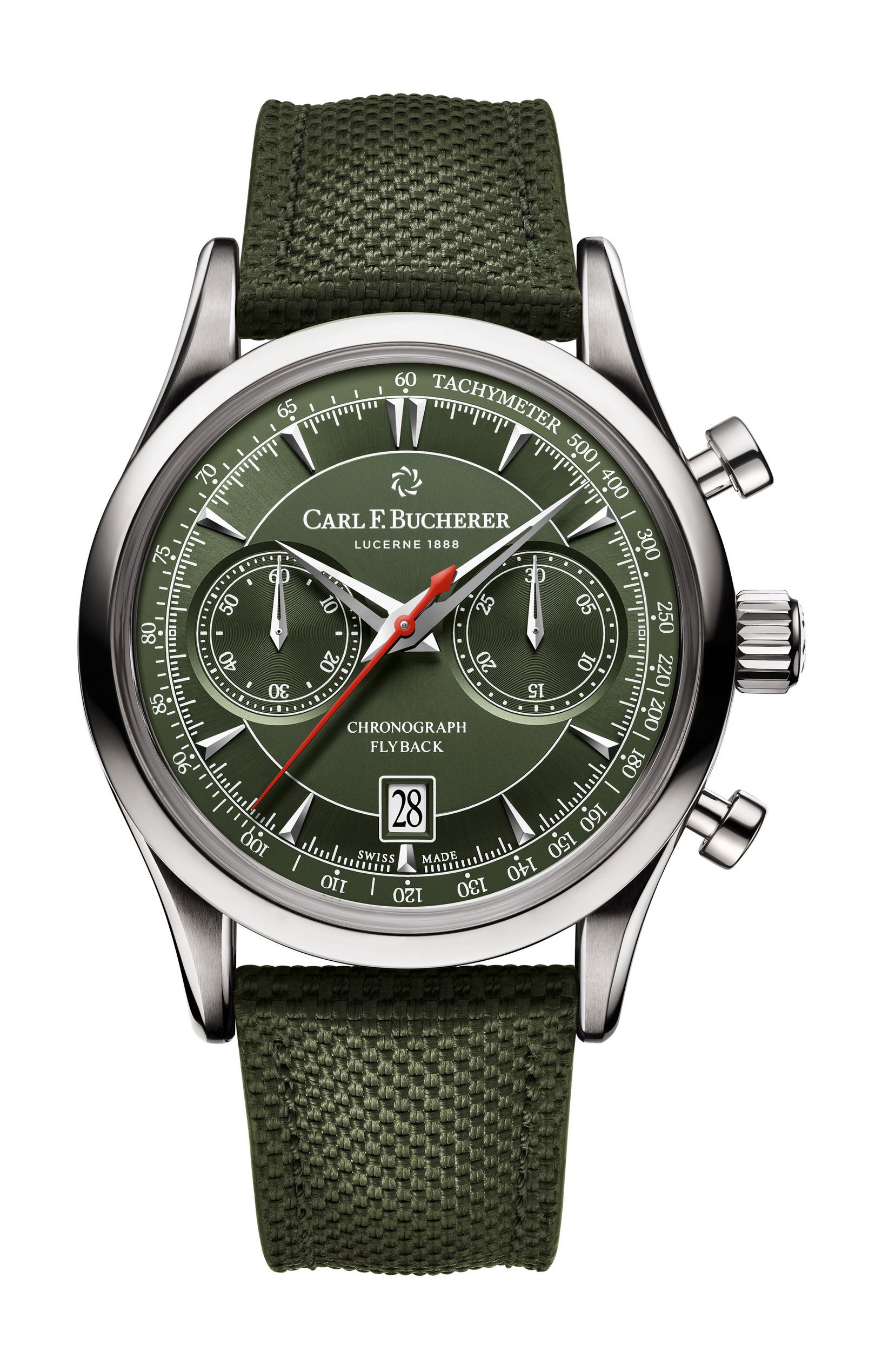 Carl F. Bucherer Manero Flyback Green luxury timepiece - detailed view