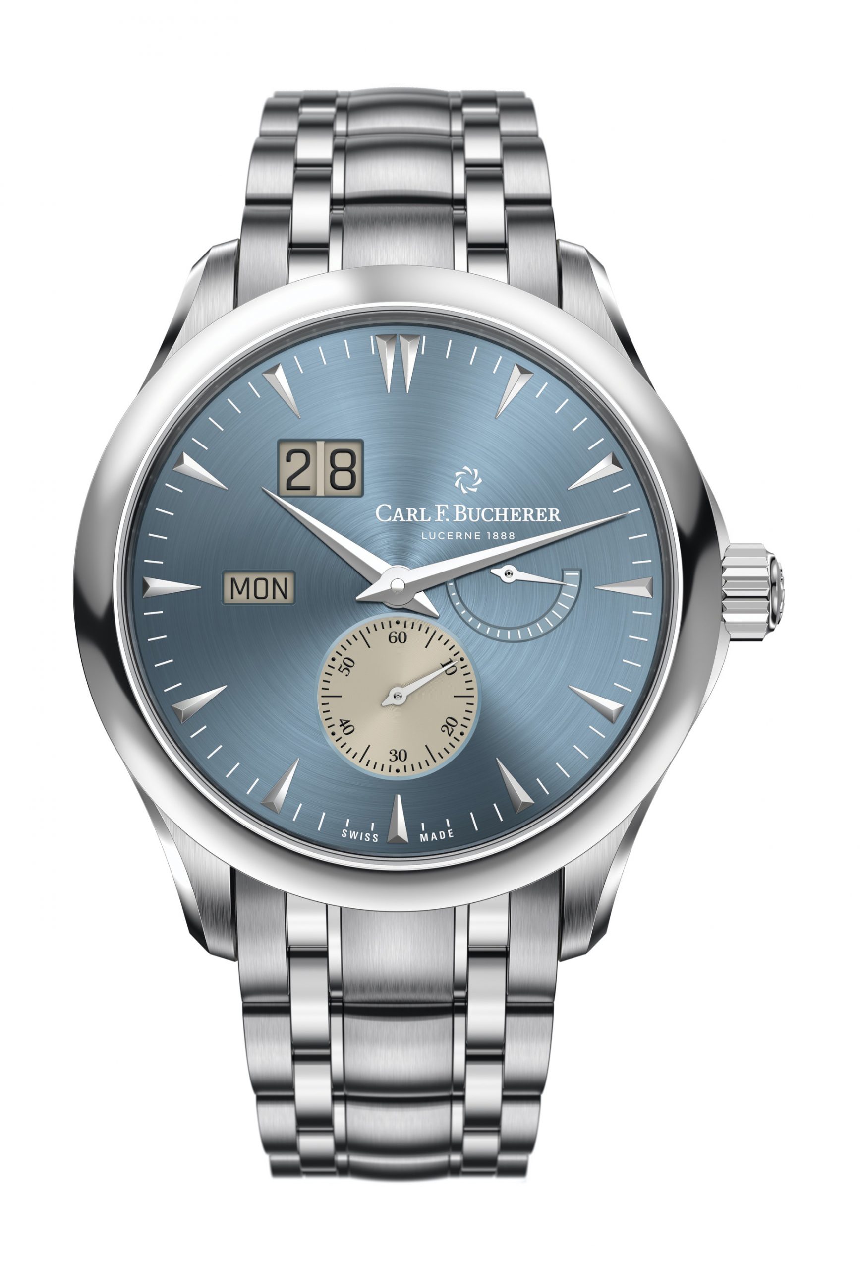 Carl F. Bucherer Manero Peripheral BigDate luxury timepiece - detailed view