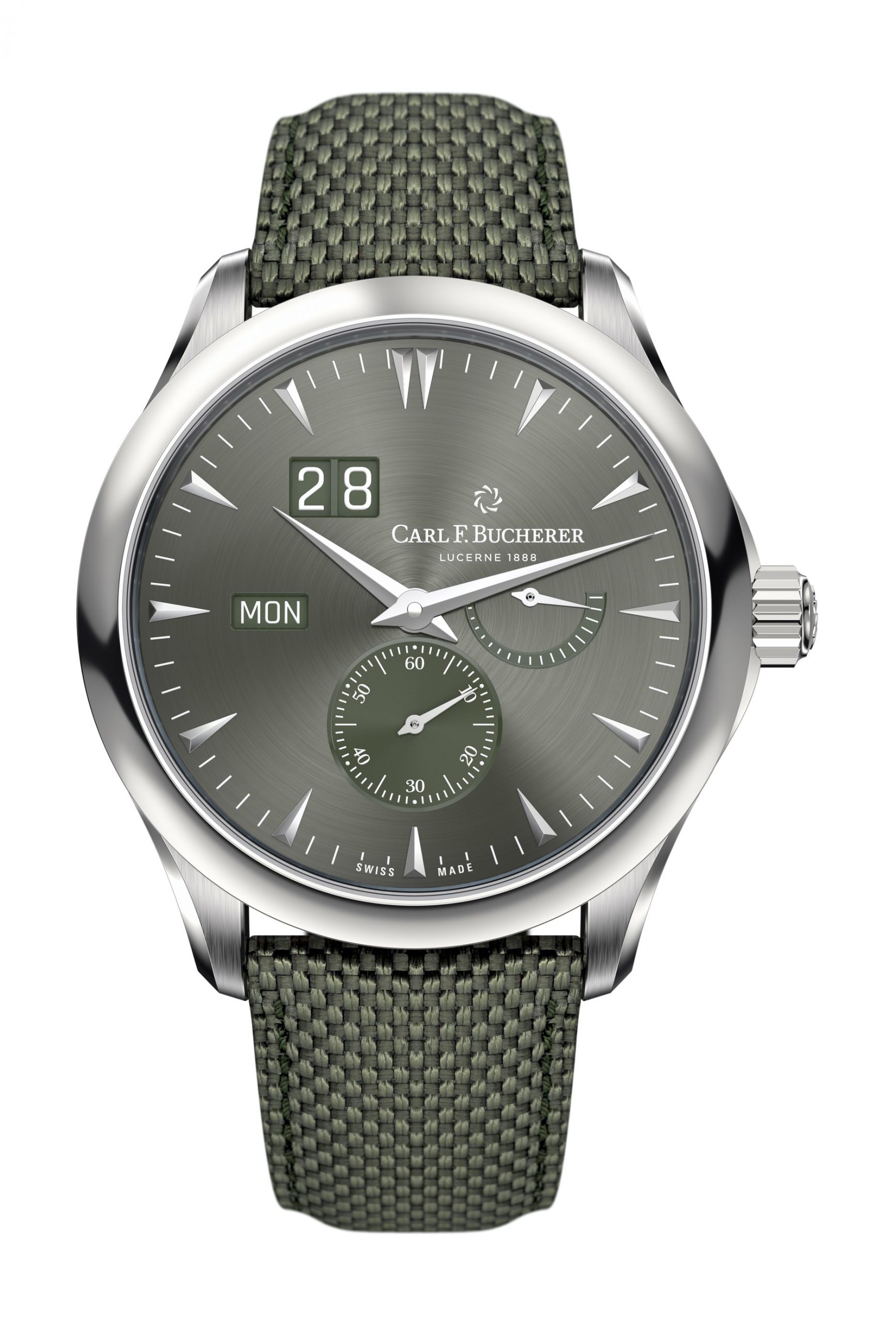 Carl F. Bucherer Manero Peripheral BigDate luxury timepiece - detailed view