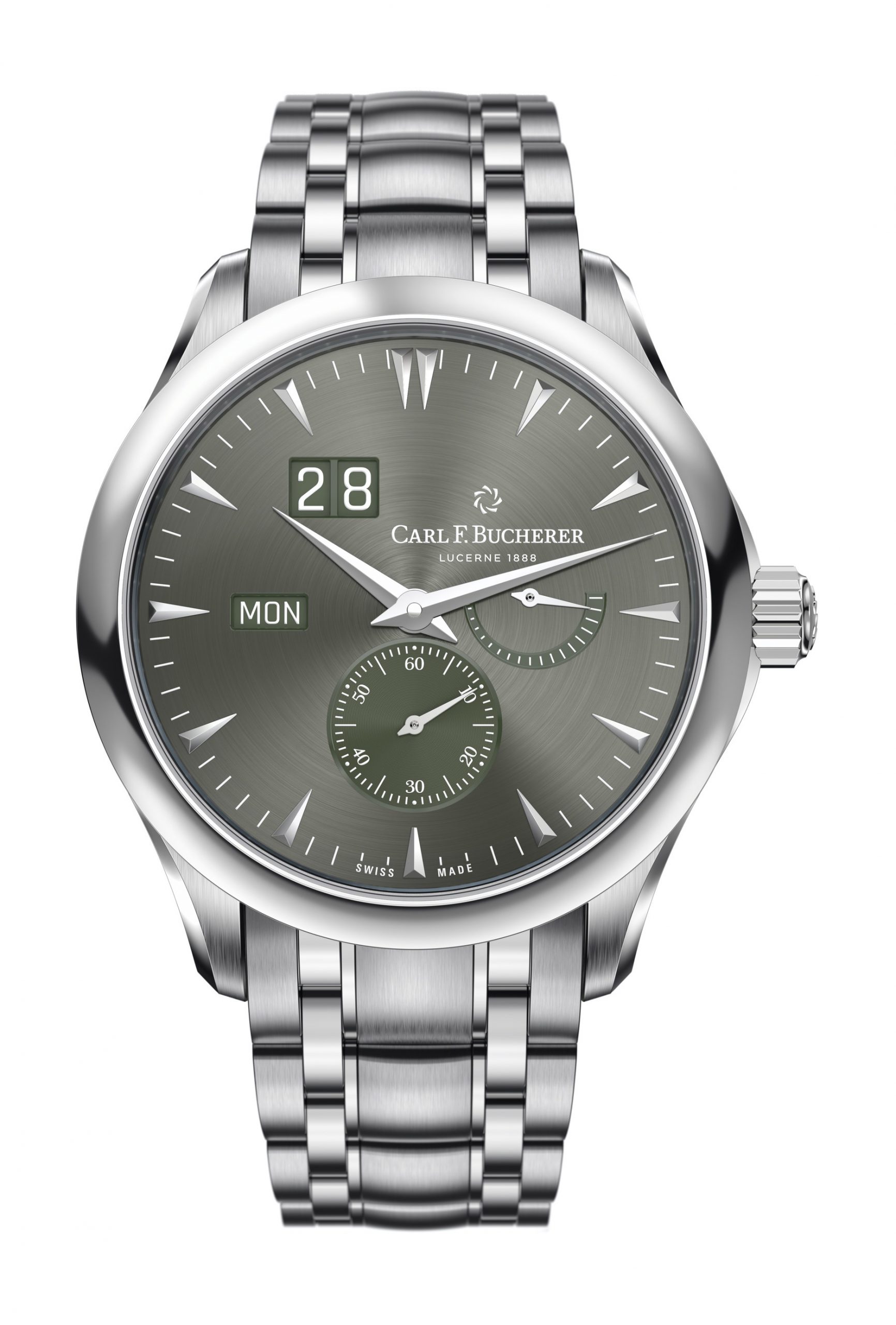 Carl F. Bucherer Manero Peripheral BigDate luxury timepiece - detailed view