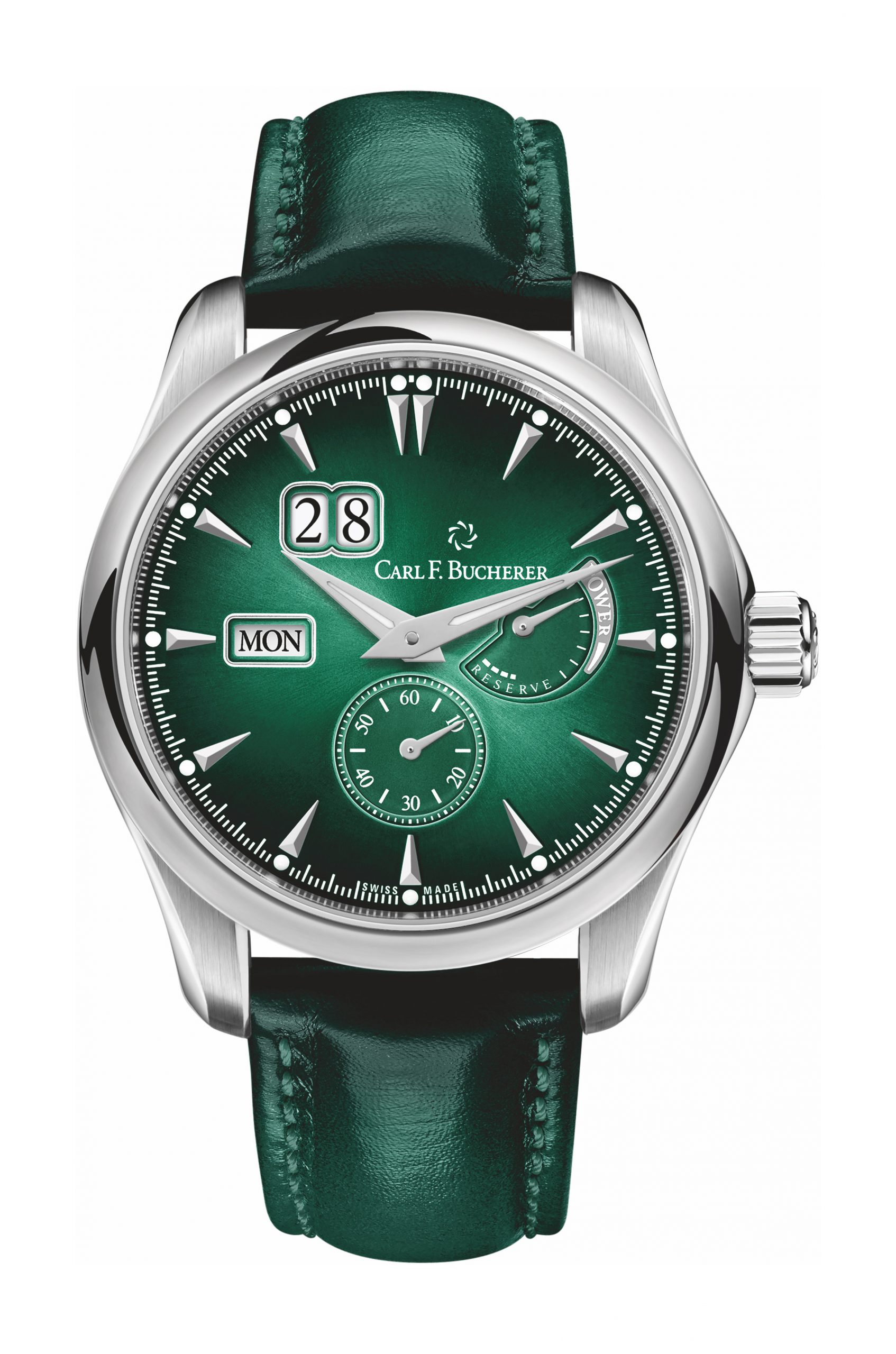 Carl F. Bucherer Manero PowerReserve luxury timepiece - detailed view