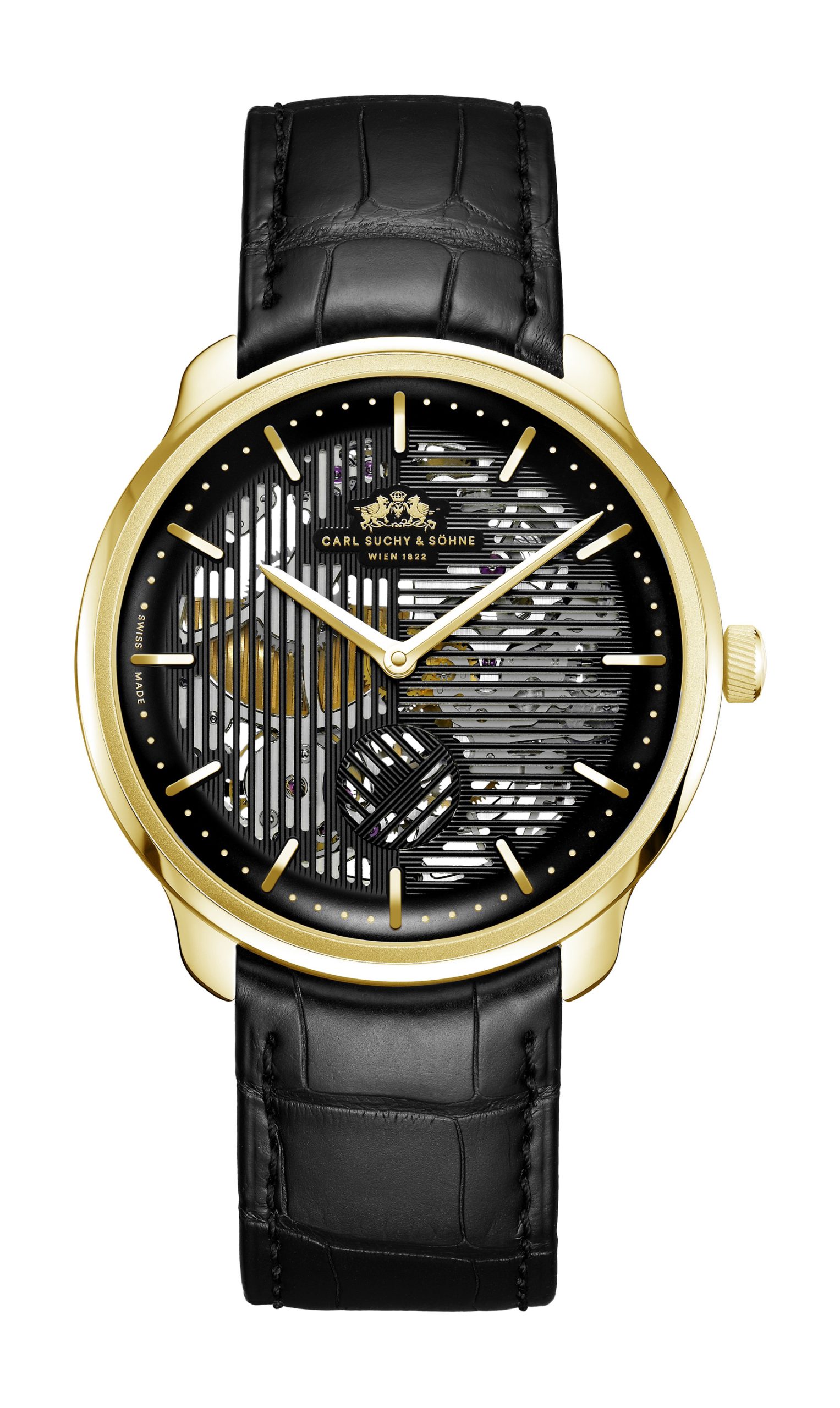 Carl Suchy and Sohne WALTZ N°1 Skeleton Gold watch