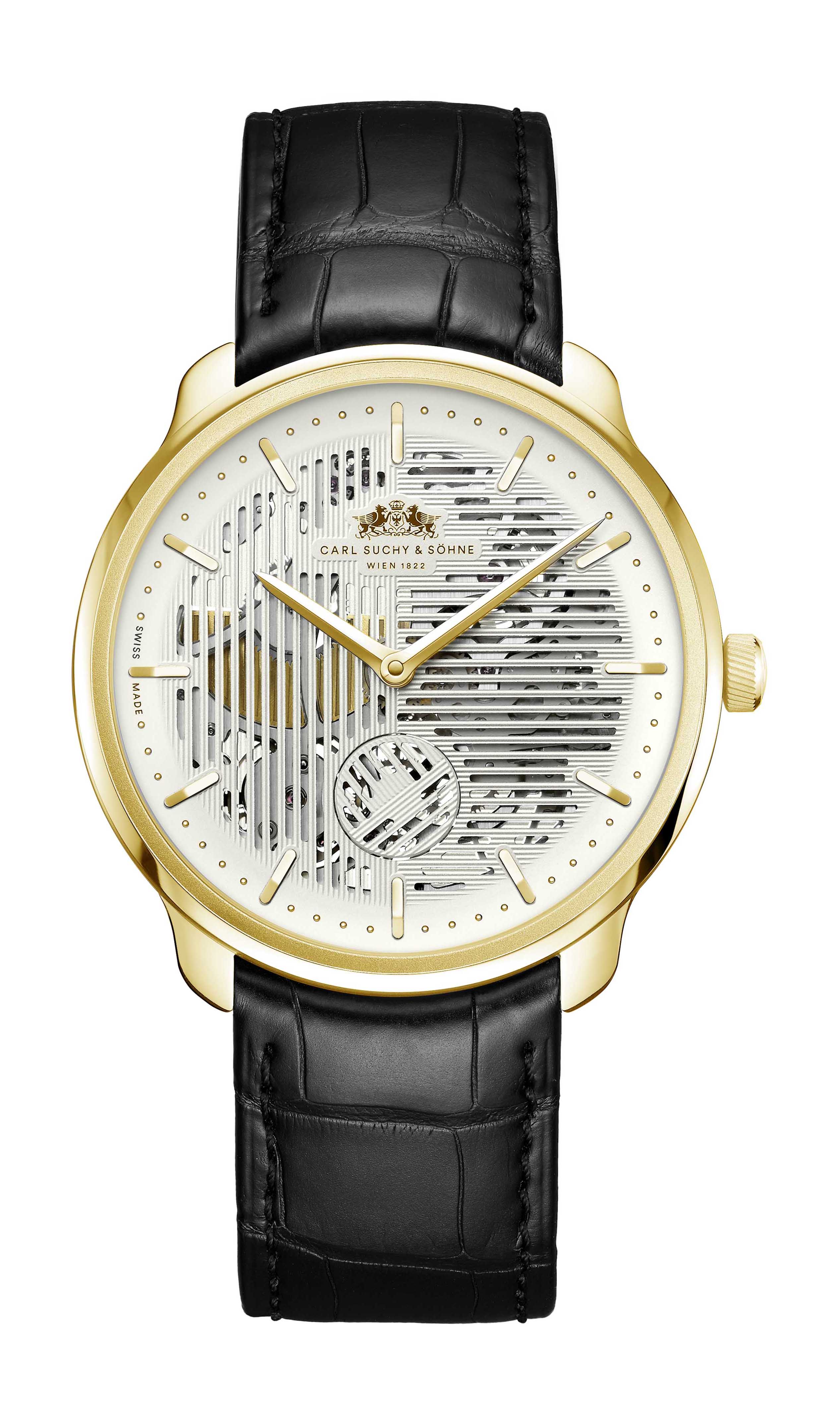 Carl Suchy and Sohne WALTZ N°1 – Skeleton Gold, White Dial watch