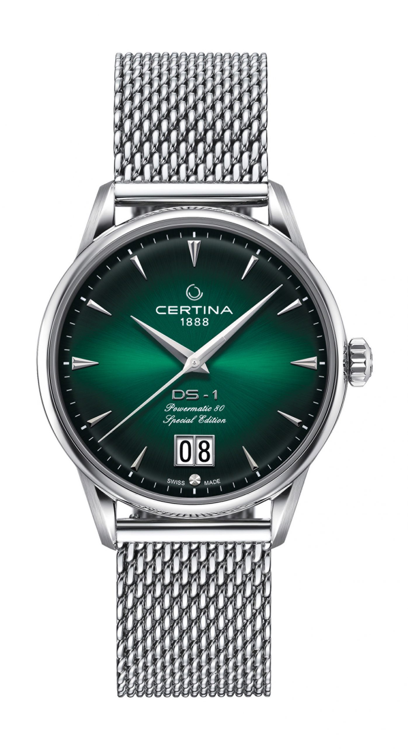 Certina DS-1 Big Date Powermatic 80 luxury timepiece - detailed view