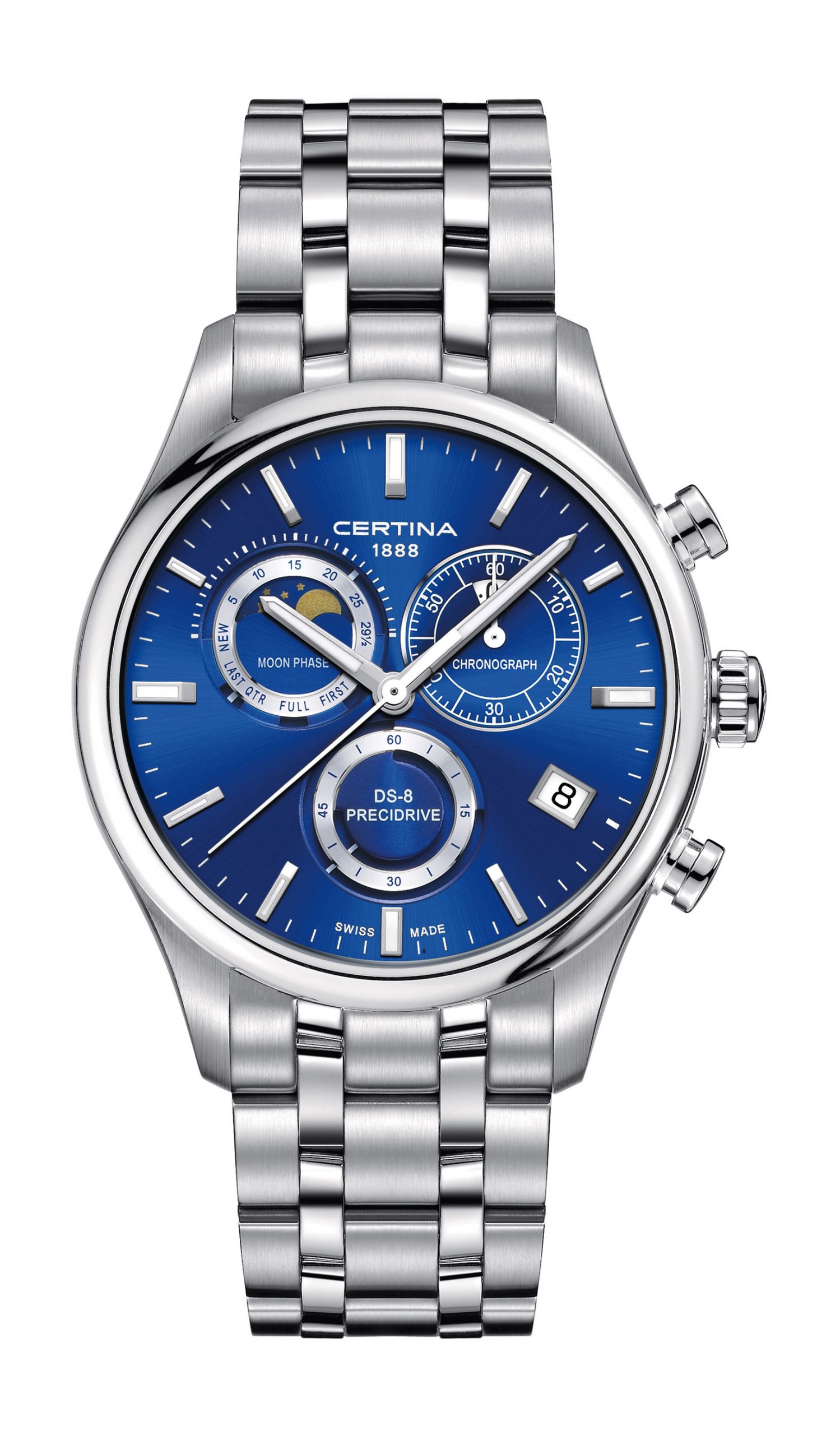 Certina DS-8 Moon Phase luxury timepiece - detailed view