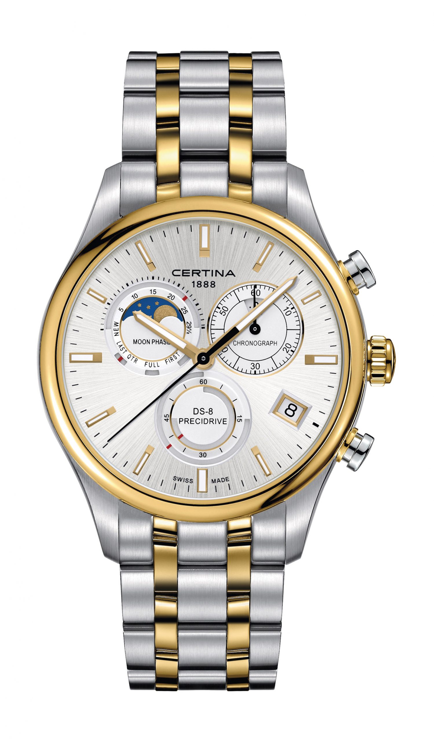 Certina DS-8 Moon Phase luxury timepiece - detailed view