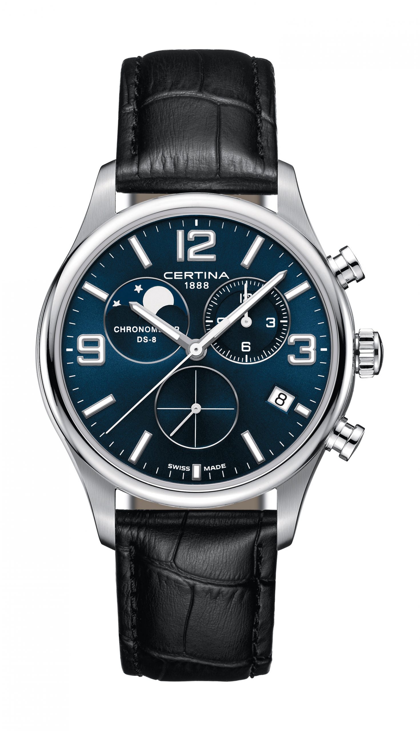 Certina DS-8 Moon Phase luxury timepiece - detailed view