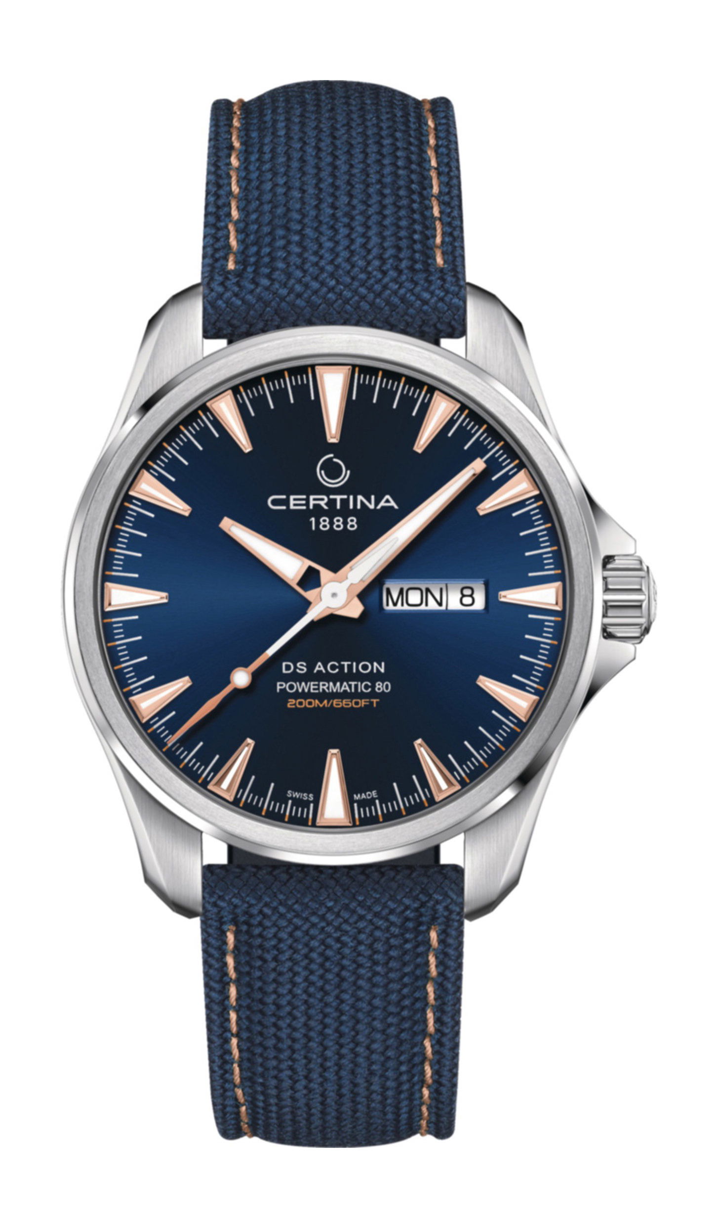 Certina DS Action Day-Date luxury timepiece - detailed view