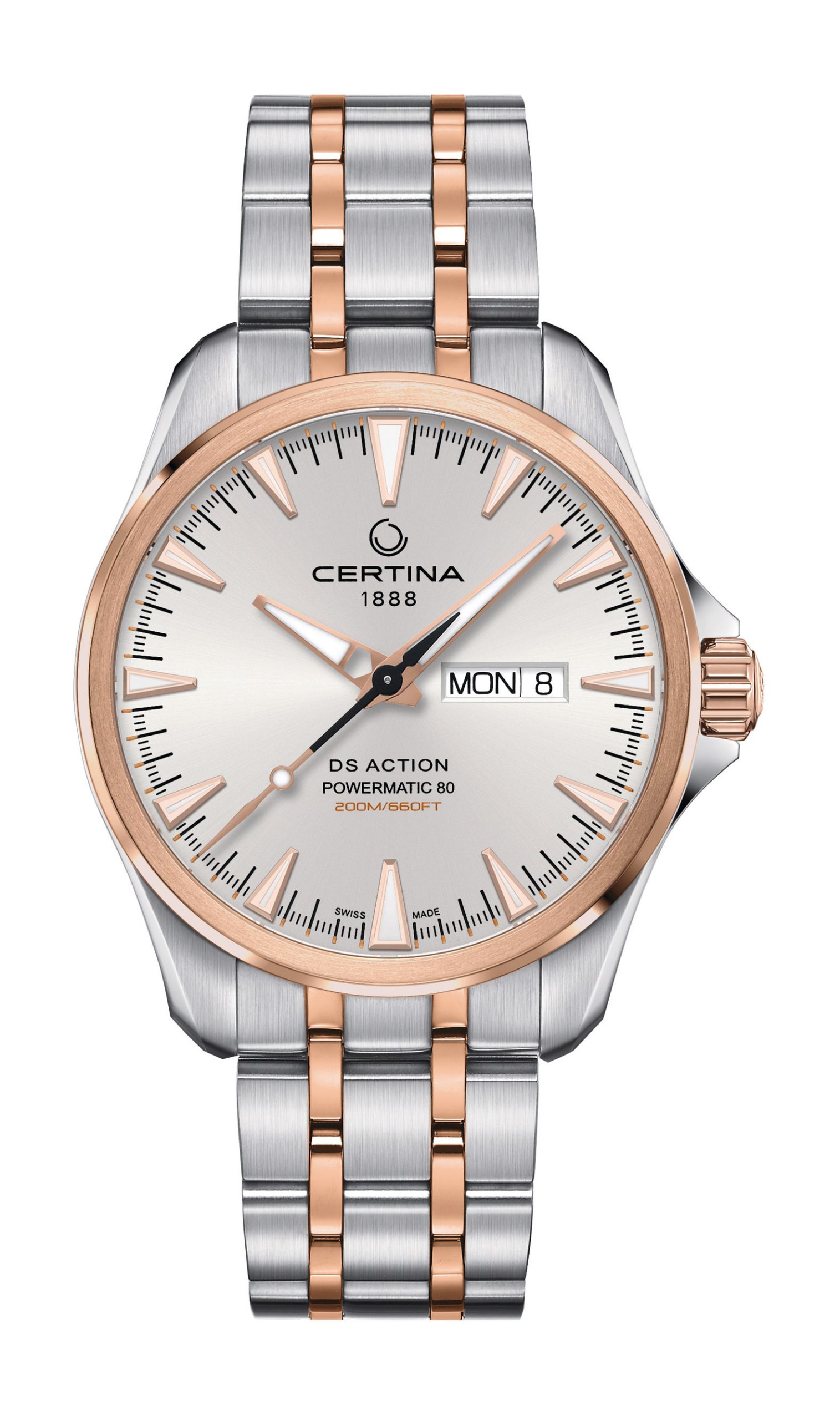 Certina DS Action Day-Date luxury timepiece - detailed view