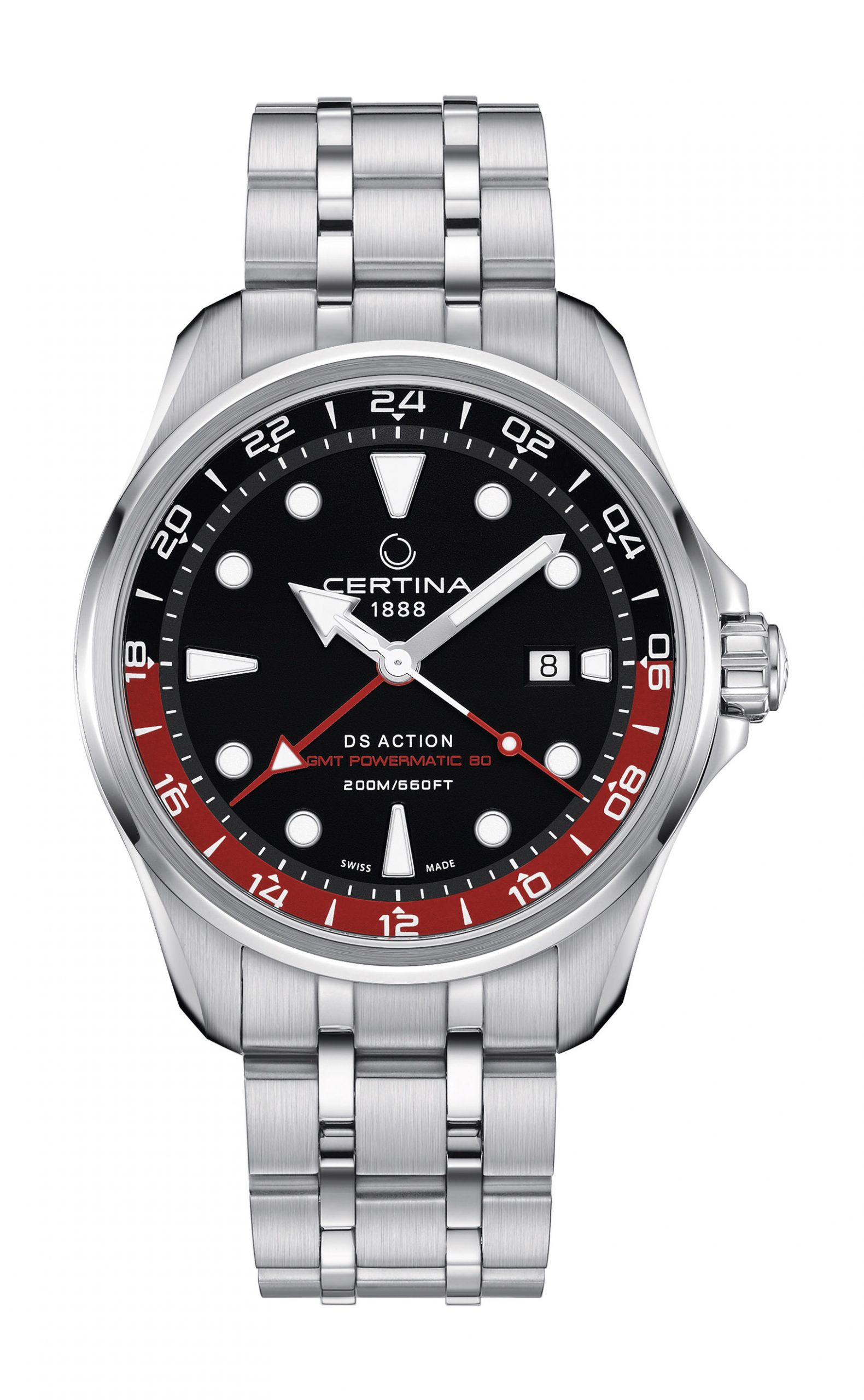 Certina DS Action GMT luxury timepiece - detailed view